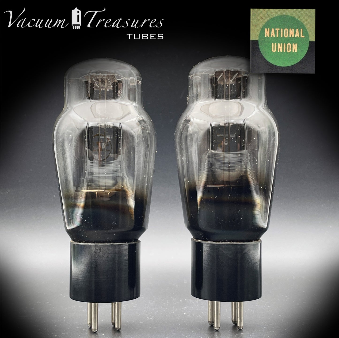 5Z3 VT-145 NATIONAL UNION NOS NIB Matched Pair Hanging Filaments Black Plates Foil Getter USA