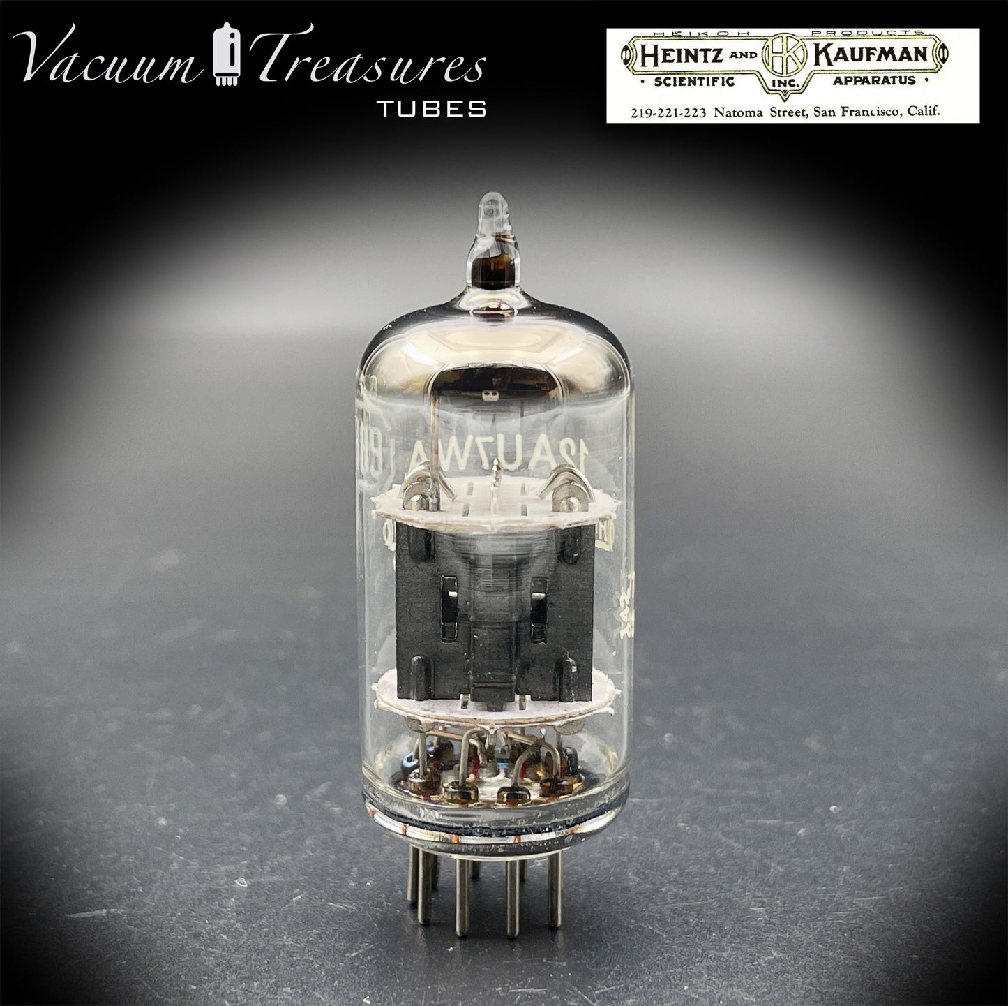 12AU7WA / CV4003 / 6189 Heinz & Kauffman Black Plates Halo Getter Made in USA