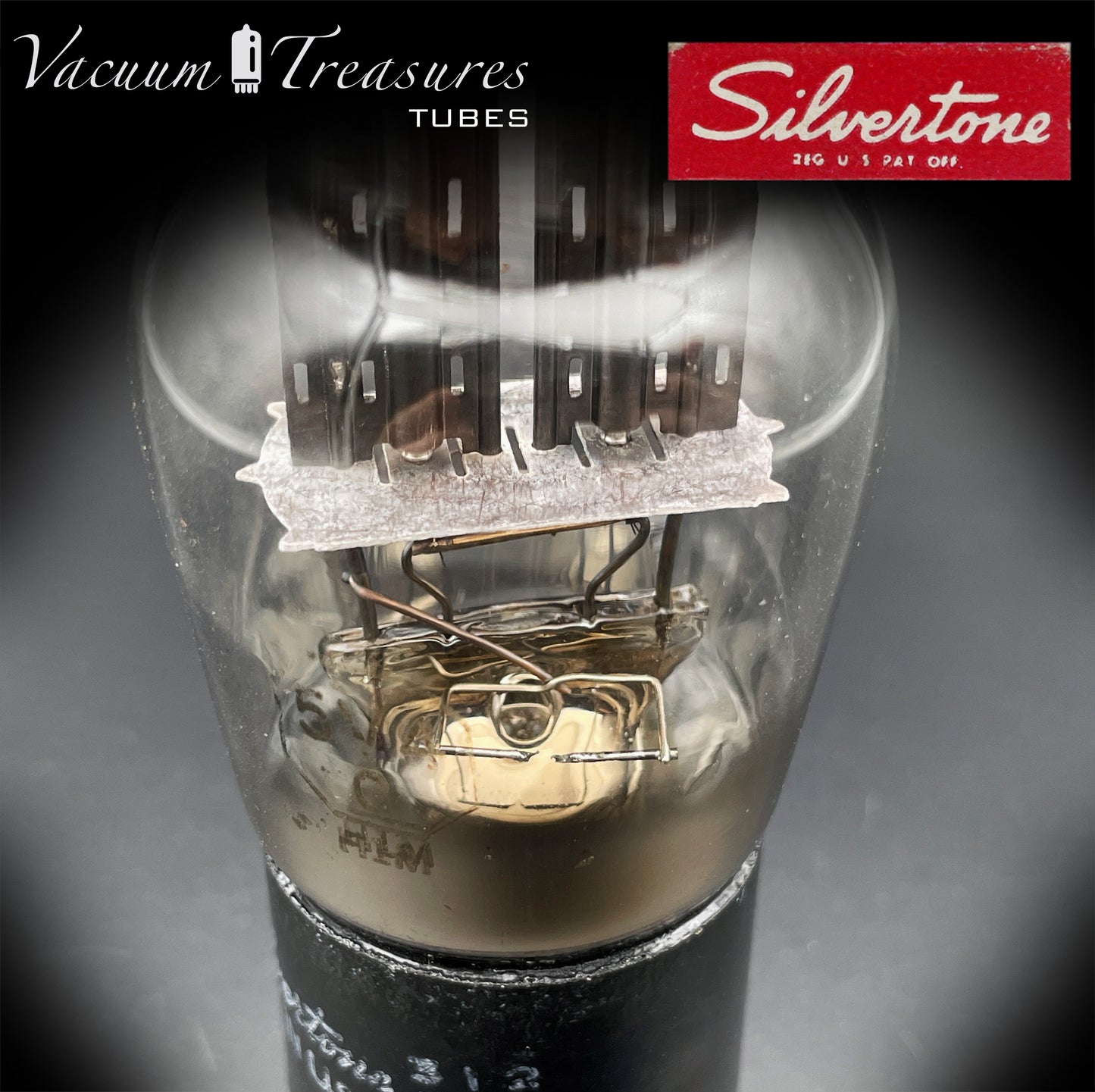 5V4G GZ32 SILVERTONE ST Shape Black Plates Bottom Square Getter Tested Tube Made in USA '51