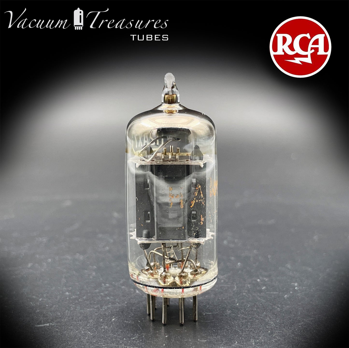 12AX7 / ECC83 HAMMOND by RCA Long Gray Plates Square Tilt Getter Made in USA '50s