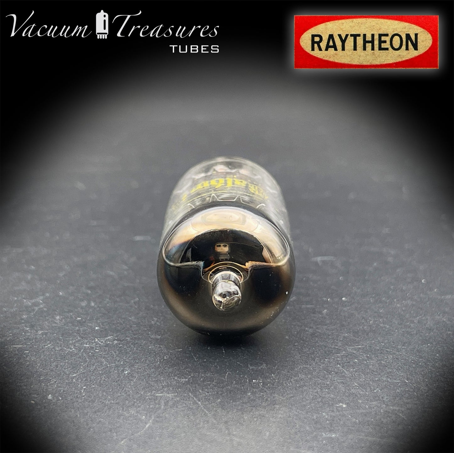 12AU7A / ECC82 Baldwin by RAYTHEON AMPLITREX Tested Tube Long Black Plates Halo Getter Made in USA '59
