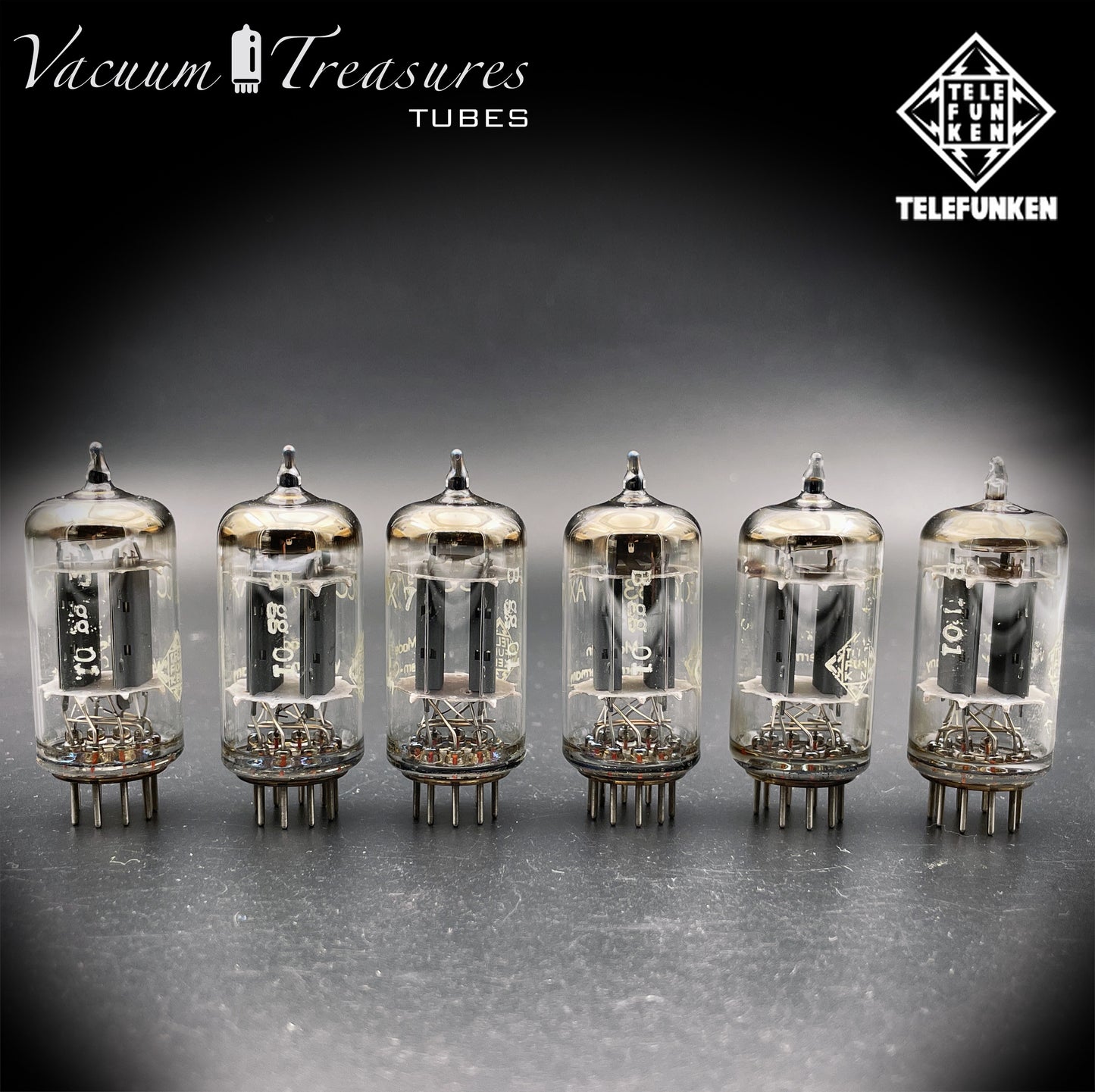 12AX7 ( ECC83 ) NOS TELEFUNKEN Smooth Plates Diamond <> Bottom Matched Tubes Made in Western Germany