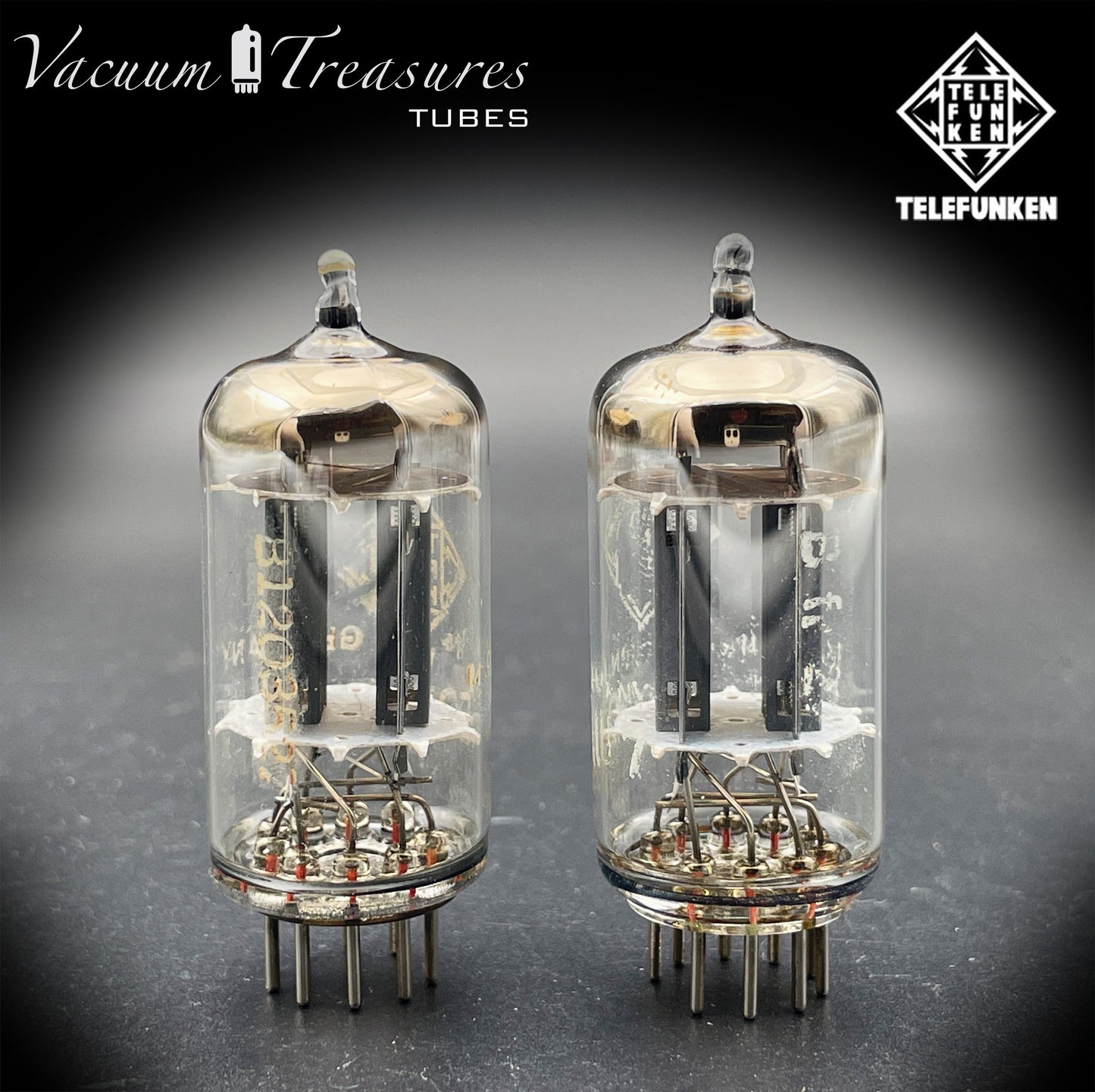 12AU7 / ECC82 TELEFUNKEN NOS Matched Pair - Smooth Plates - Made in West Germany