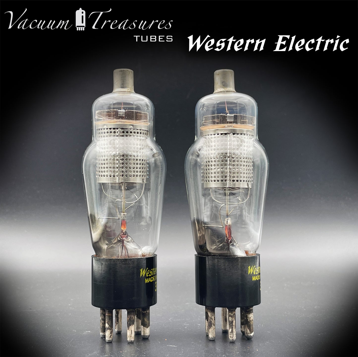 Western Electric 310A Mesh Plates – Matched Pair – Square Getter – AMPLITREX Tested – Made in USA