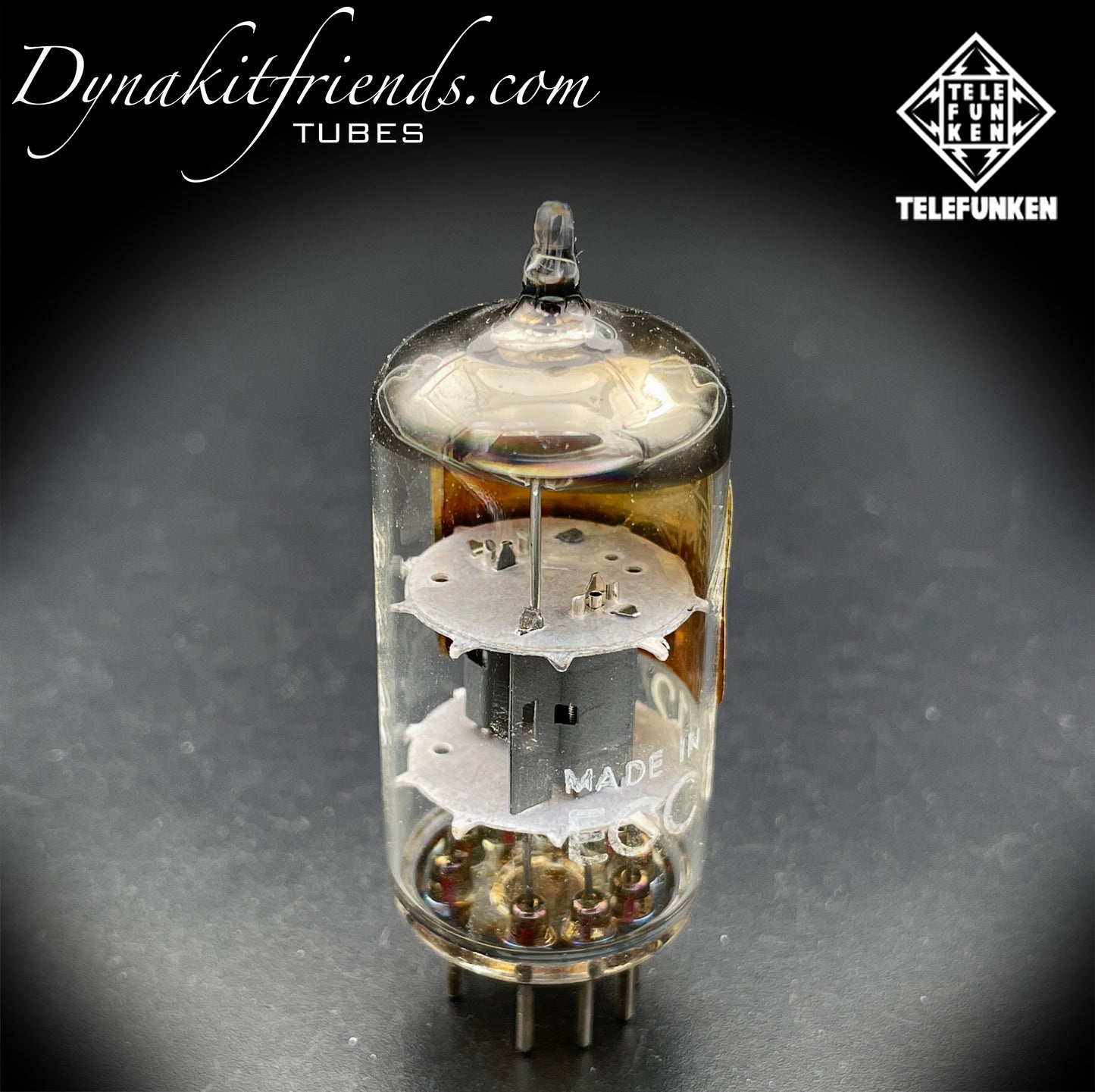 ECC81 ( 12AT7 ) TELEFUNKEN Berlin factory code B fn 24 Diamond <> Bottom Tested Tube Made In Western Germany