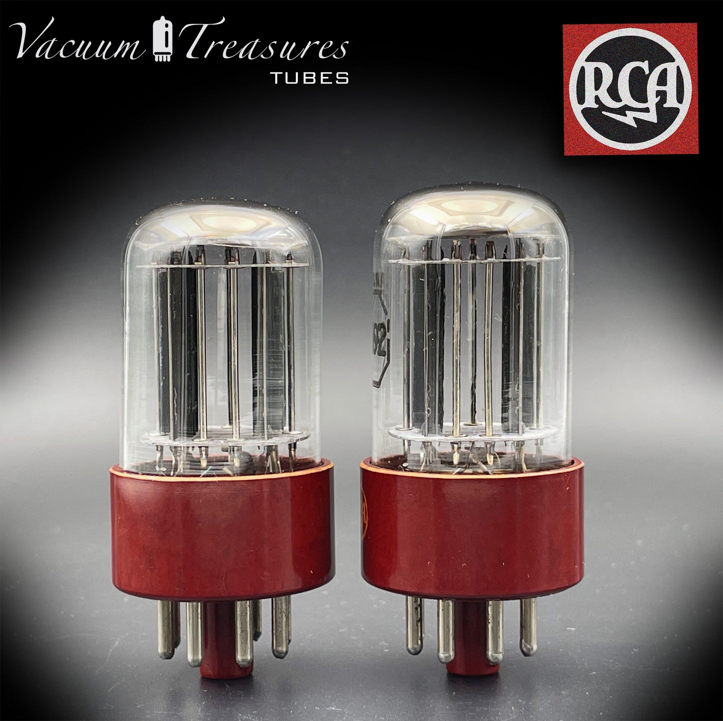 5692 ( 6SN7 GT ) RCA NOS TUBE LEGENDARY RED BASE Black Plates Matched Pair Tubes Made in USA