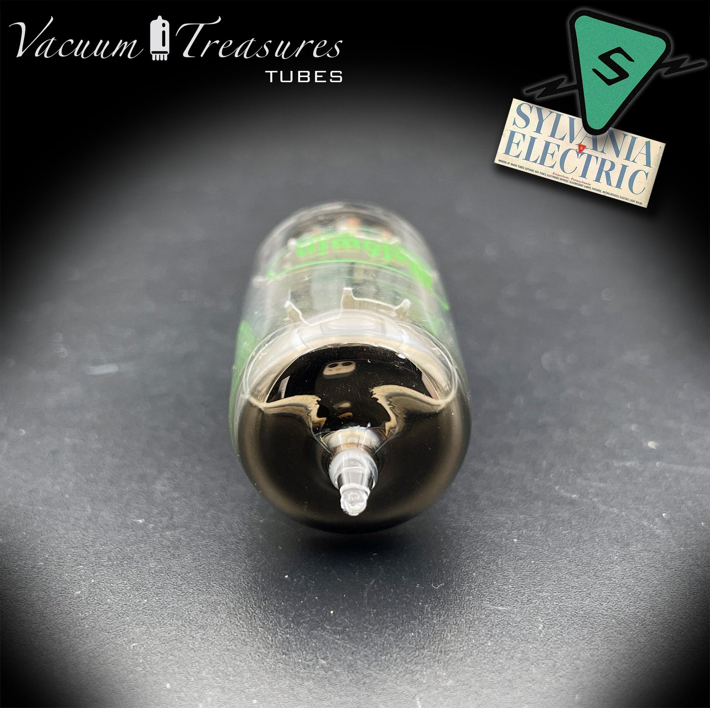12AX7 / ECC83 Baldwin by SYLVANIA Long Gray Plates Halo Getter Tested Balanced Tube Made in USA '59