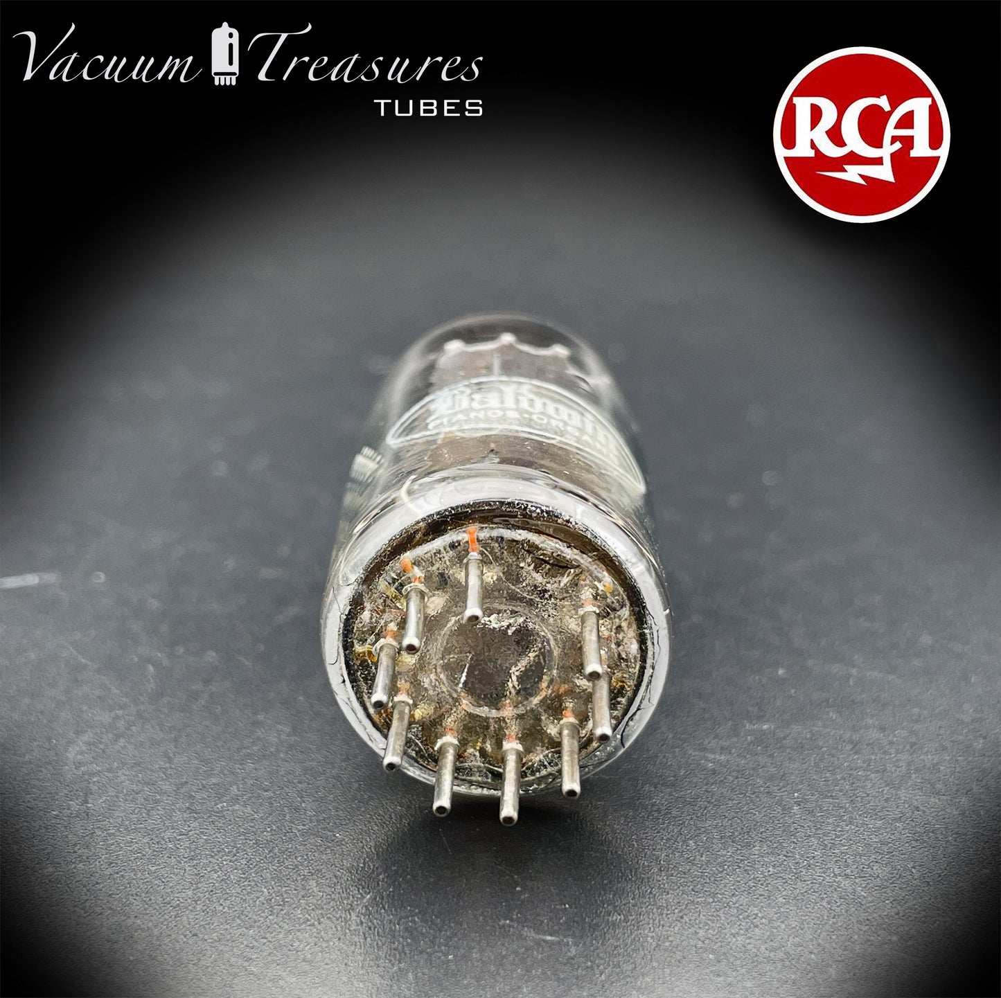 12AX7 ECC83 Baldwin/RCA Long Gray Square Tilt Getter Tested Tube Made in USA '60