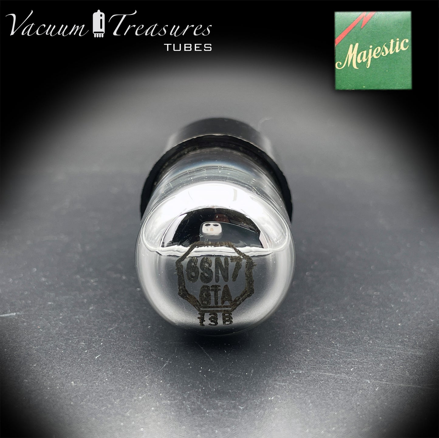 6SN7GTA NOS MAJESTIC by SYLVANIA CHROME TOP AMPLITREX Tested Tube Made in USA '50s