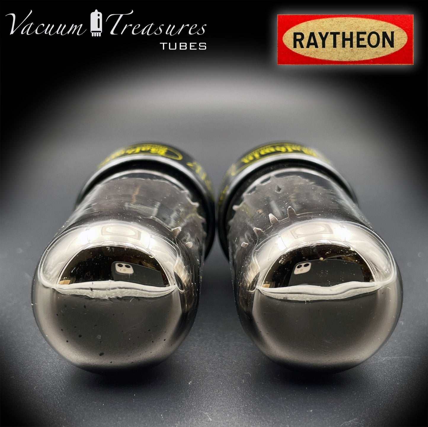 6SN7 GTB NOS RAYTHEON Black Plates O Getter Matched Tubes Made in USA '60