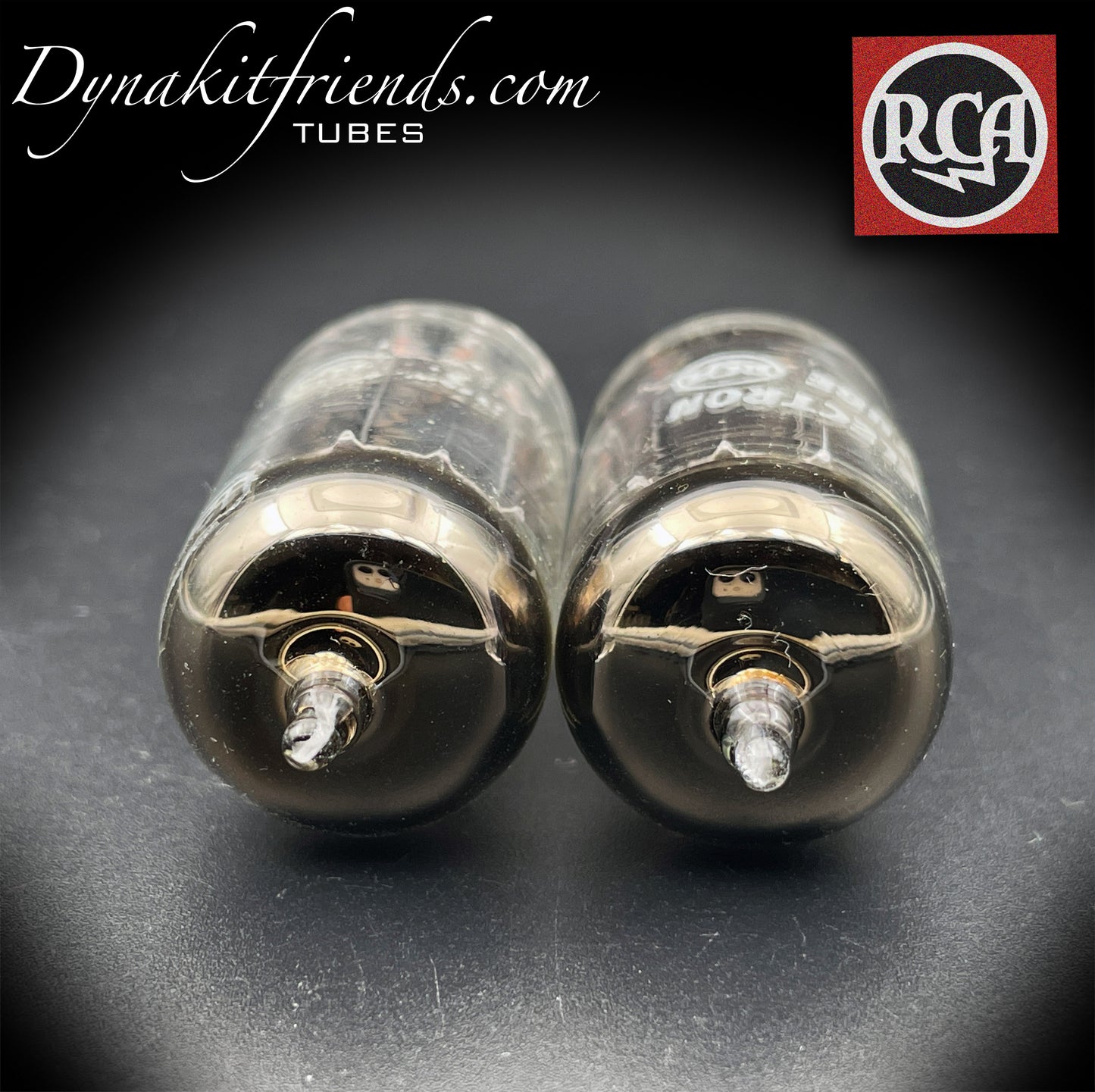 12AX7 ( ECC83 ) RCA Long Black Plates [] Tilted Getter Matched Tubes MADE IN USA '50s