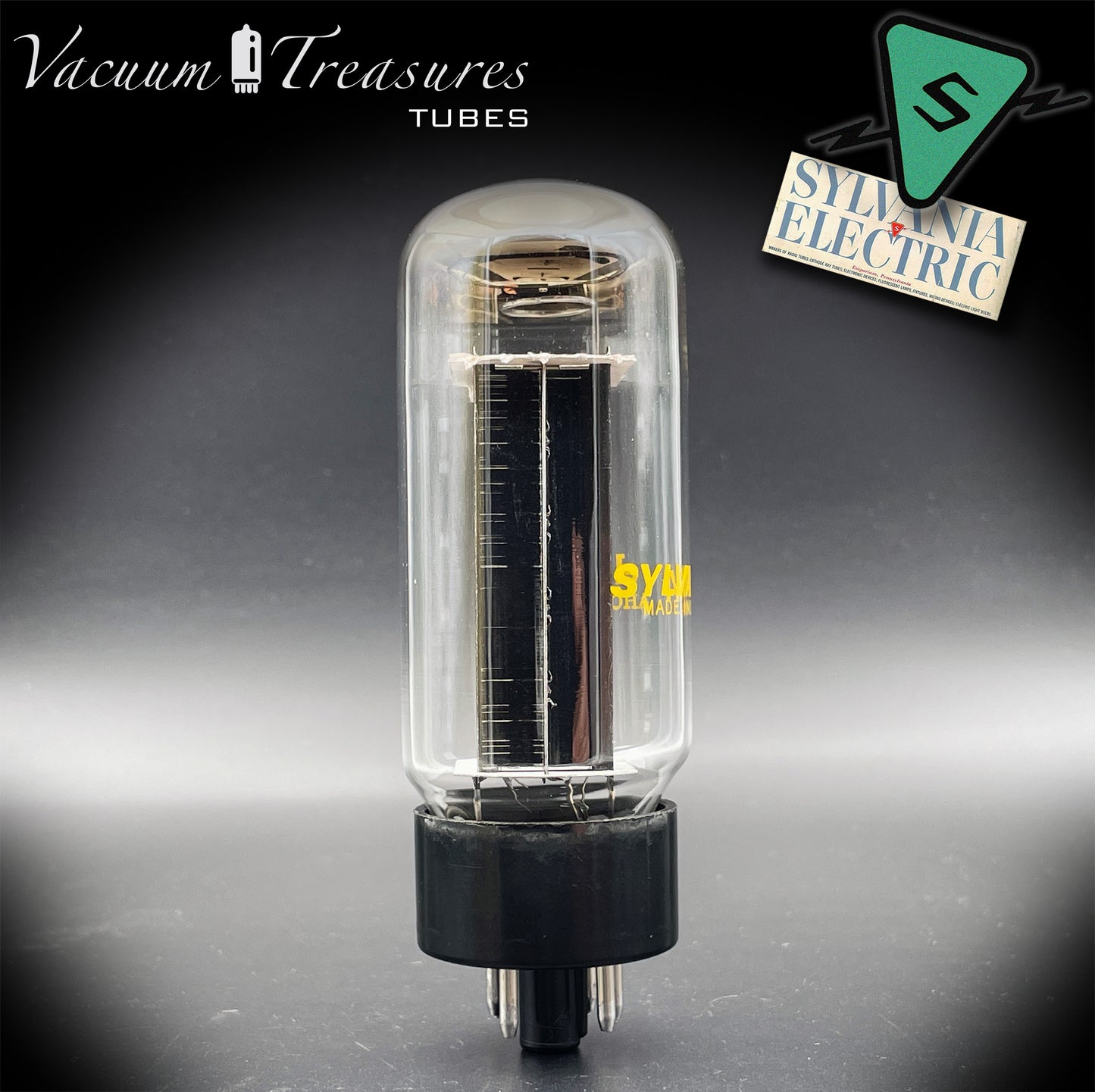 5U4 GB 5AS4A SYLVANIA NOS NIB Black Plates Halo Getter Tested Tube Rectifier Made in USA