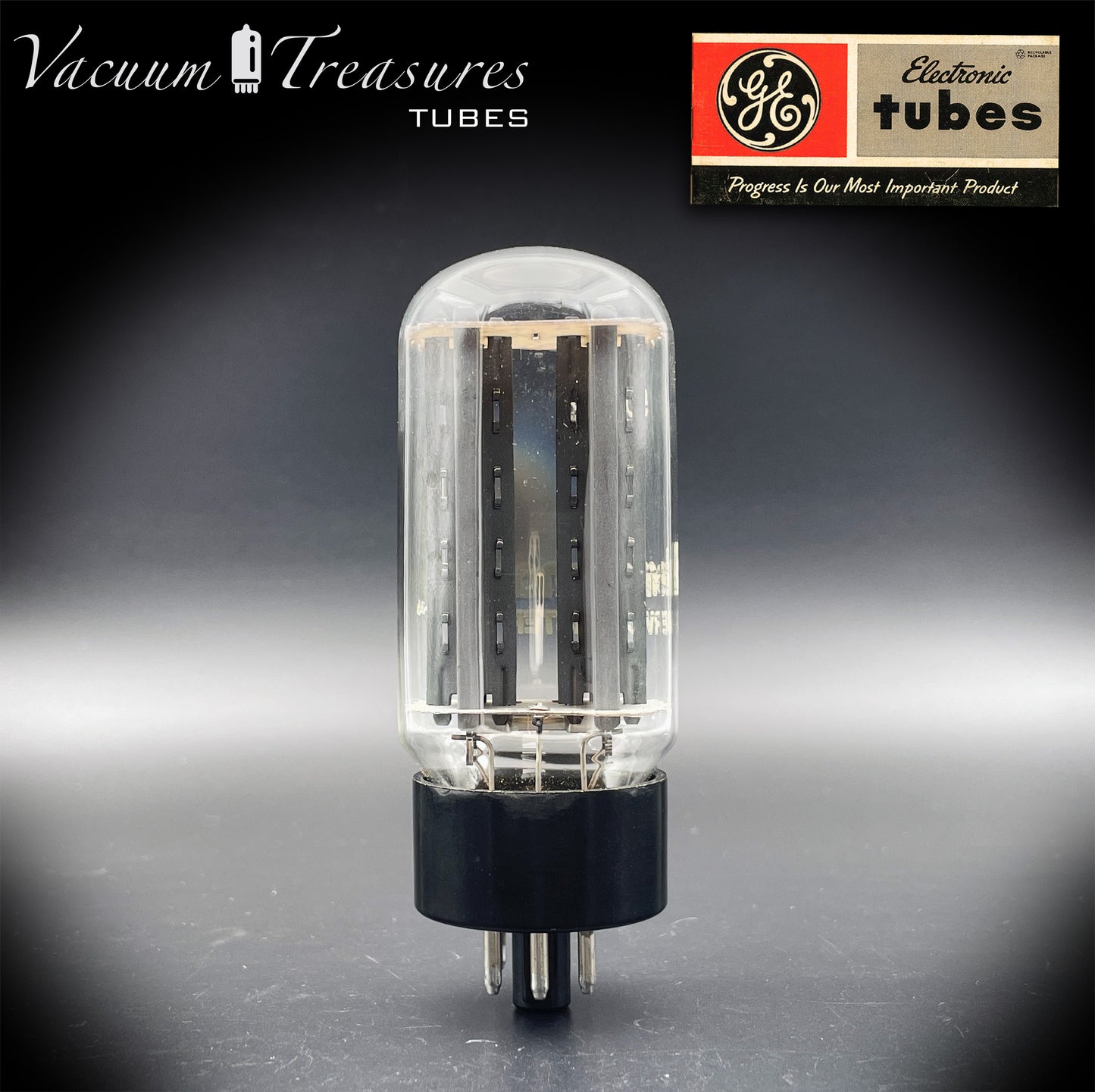 5U4 GB  5AS4A GE/International NOS NIB Gray Plates Side Square Getter Tested Tube Rectifier Made in USA