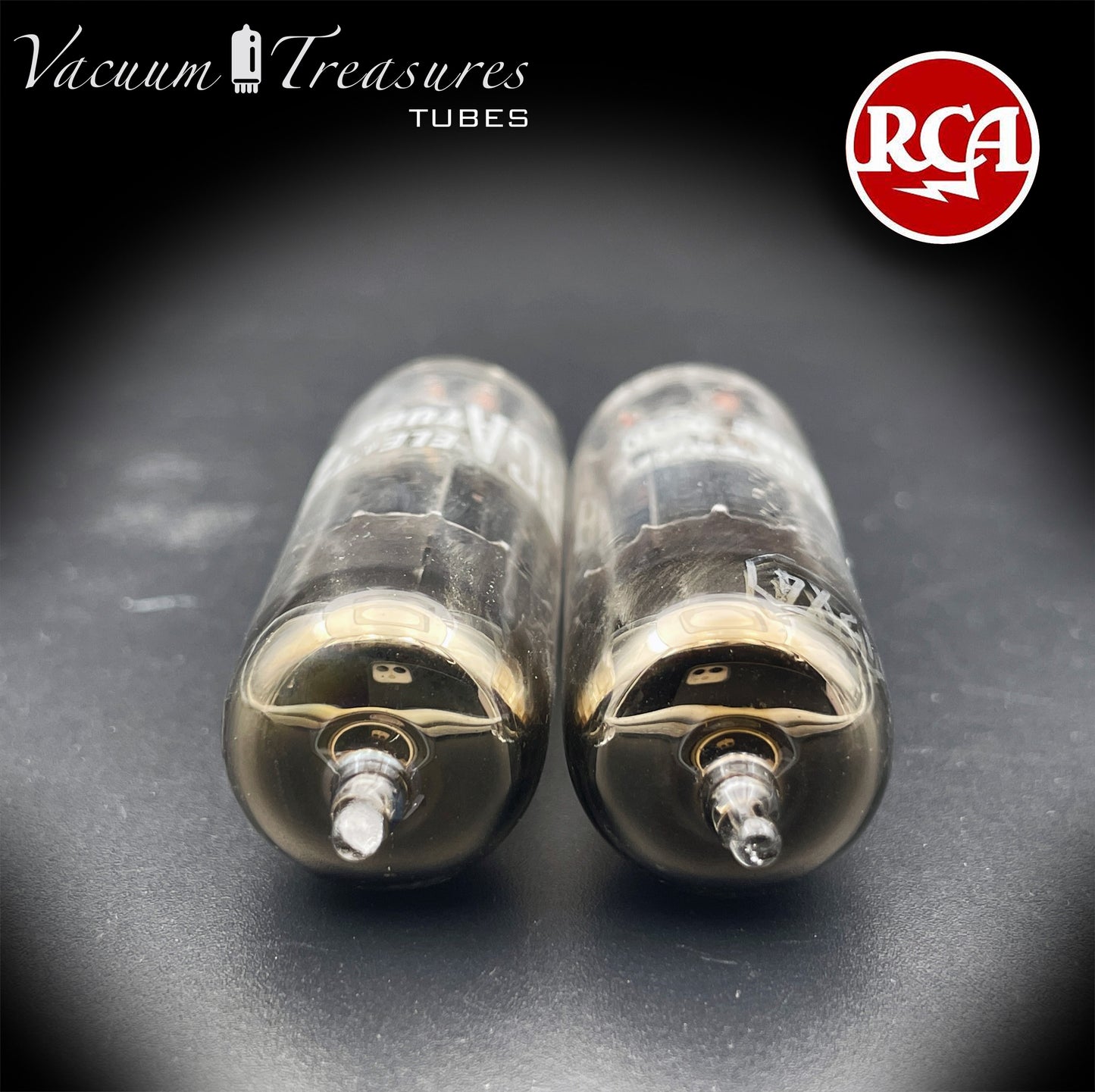 12X4 RCA NOS NIB Matched Pair Black Plates Foil Getter Tubes Rectifiers Made in USA '58