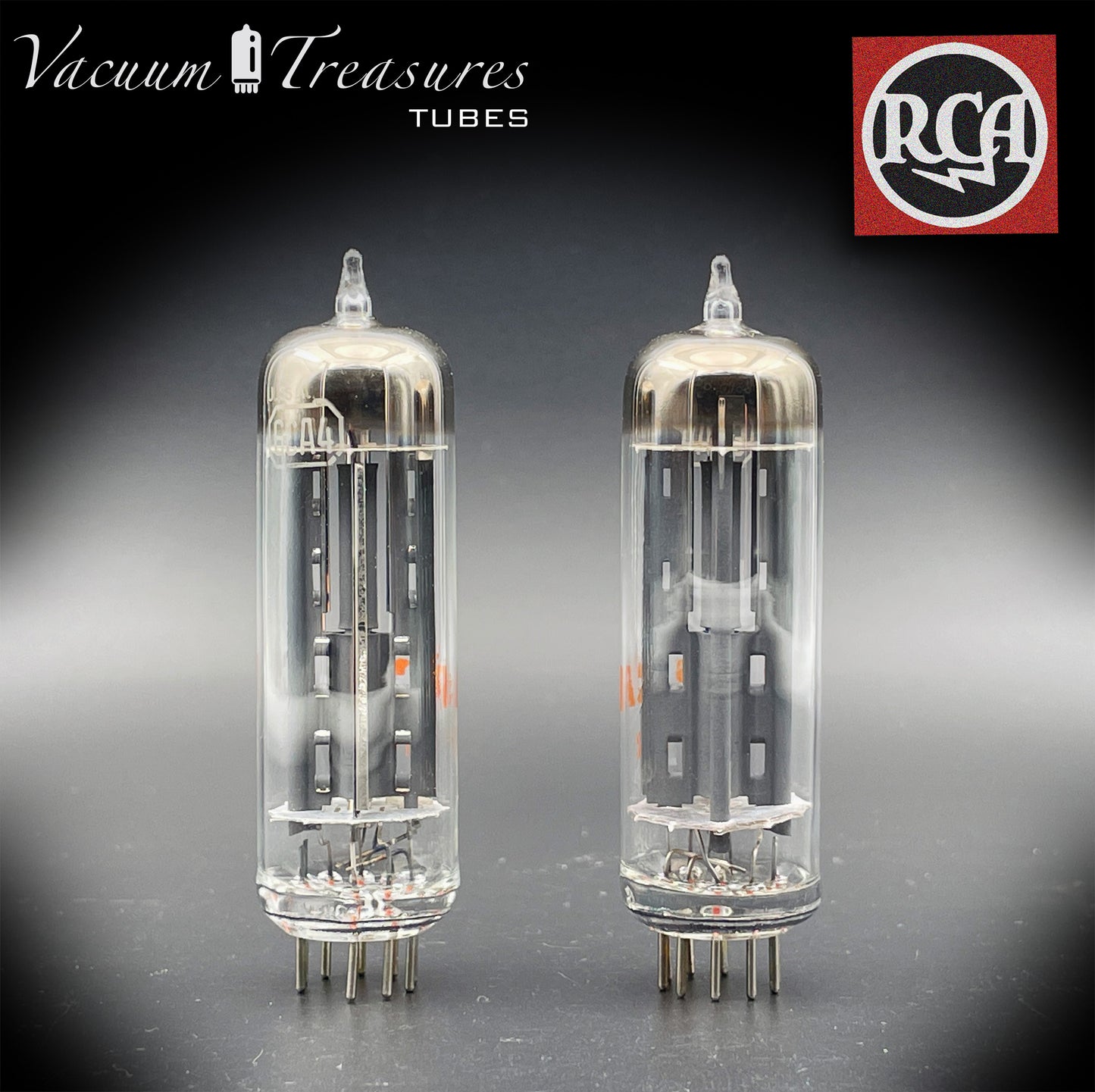 6CA4 ( EZ81 ) NOS NIB RCA Gray Plates Halo Getter Matched Pair Tubes Rectifiers Made in USA '66