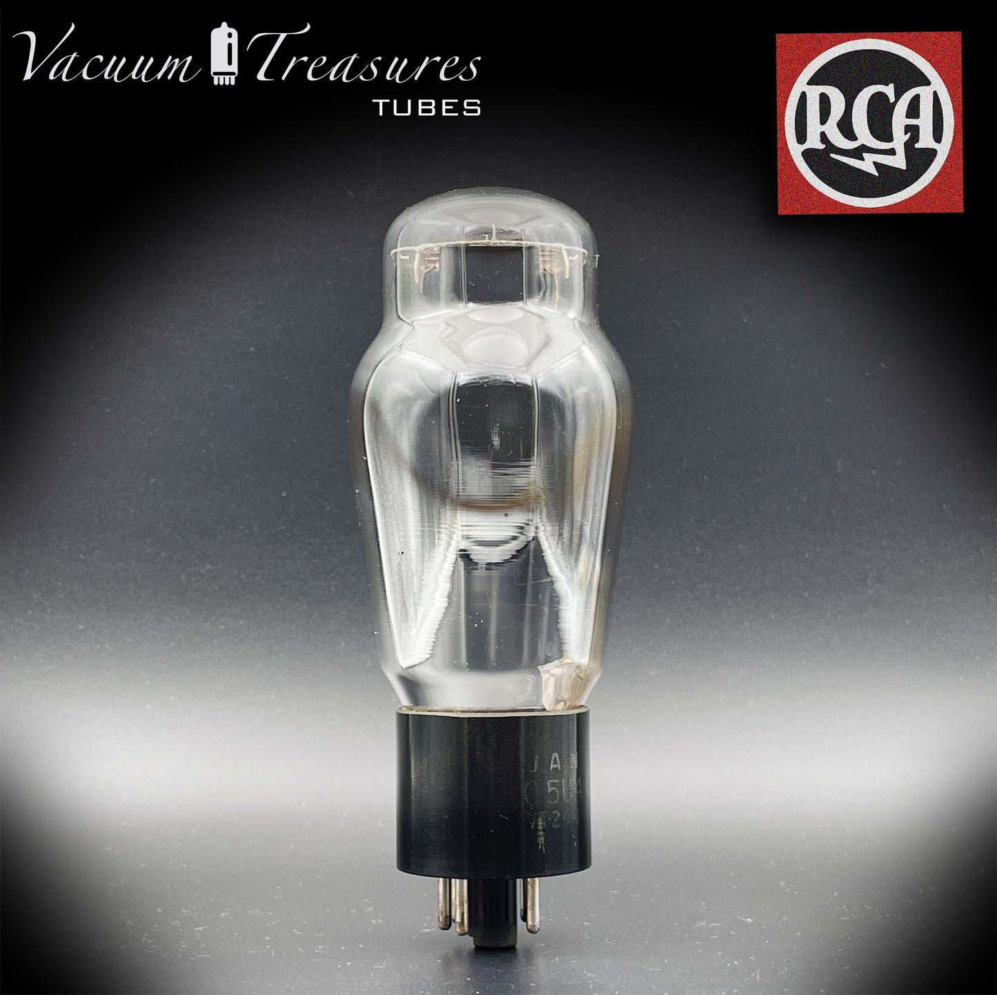 JAN CRC 5U4 G ( U52 ) RCA Black Plates Foil Getter Hanging Filaments Tube Rectifier Made in USA