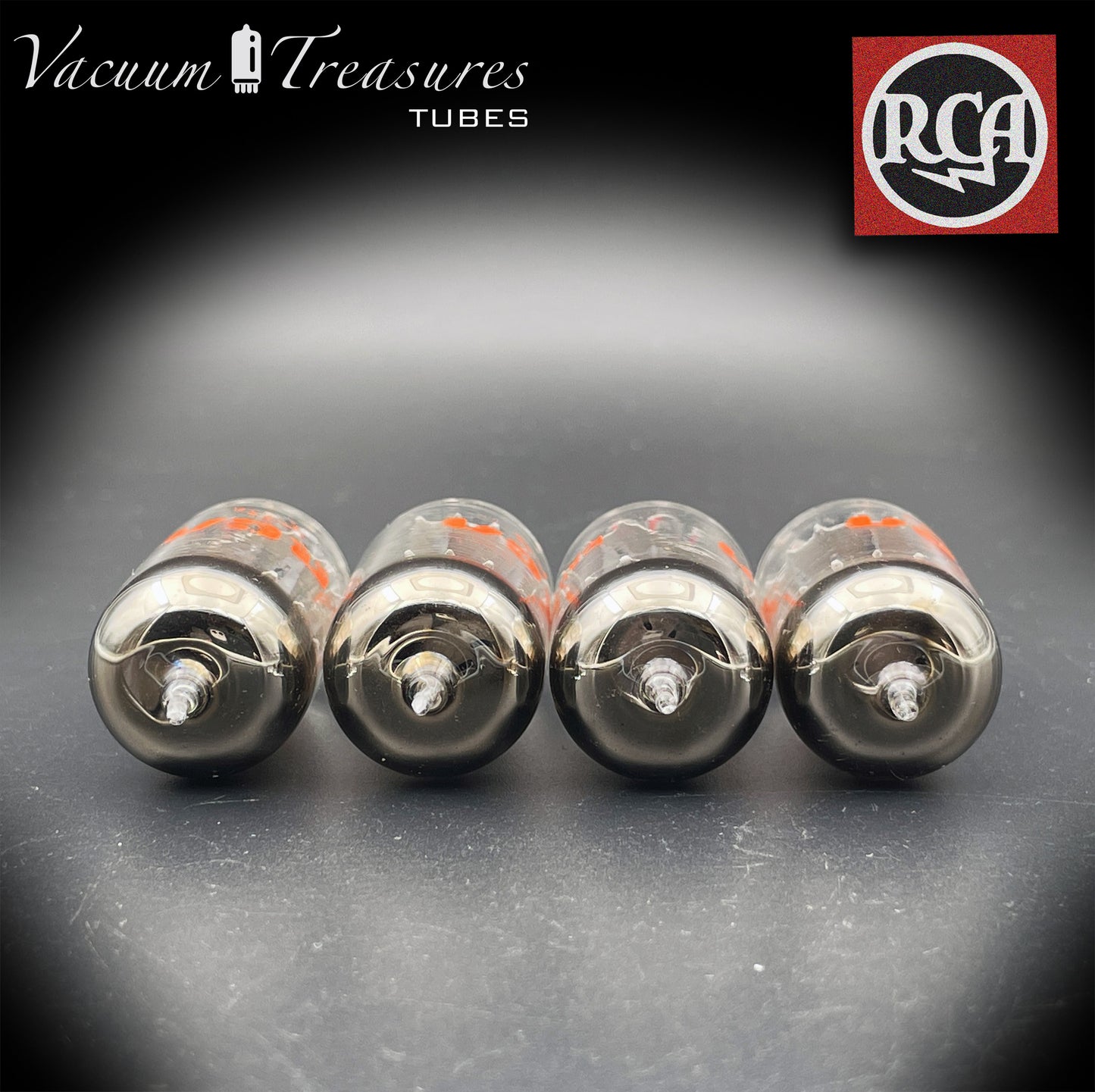 12AU7 A ( ECC82 ) RCA NOS Long Gray Plates Halo Getter Matched Tubes Made in USA