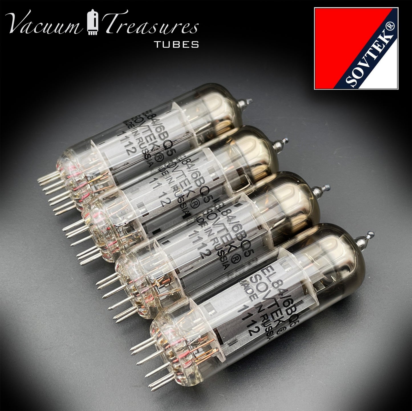 6BQ5 (EL84) SOVTEK O Getter Matched Quad Vacuum Tubes MADE IN RUSSIA