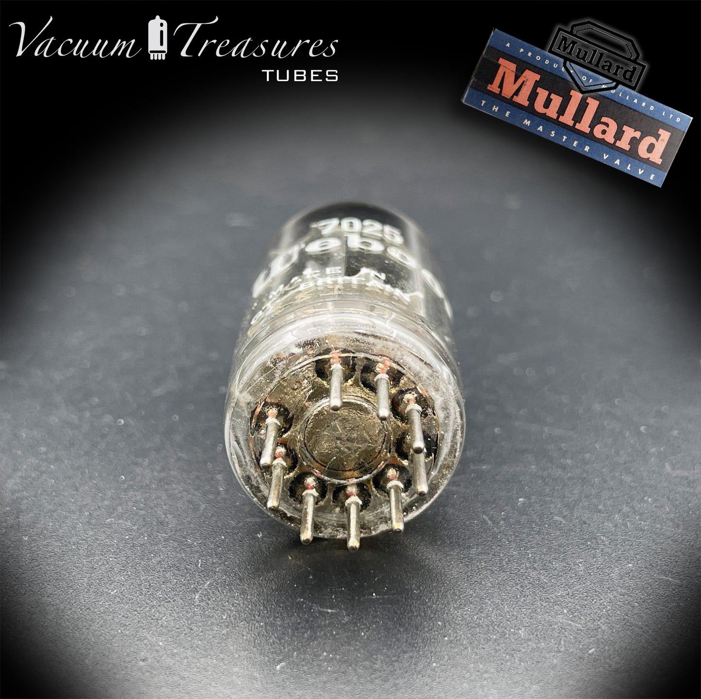 7025 12AX7 ECC83 MULLARD Blackburn Short Plates Halo Getter Tested Tube MADE IN GREAT BRITAIN '61