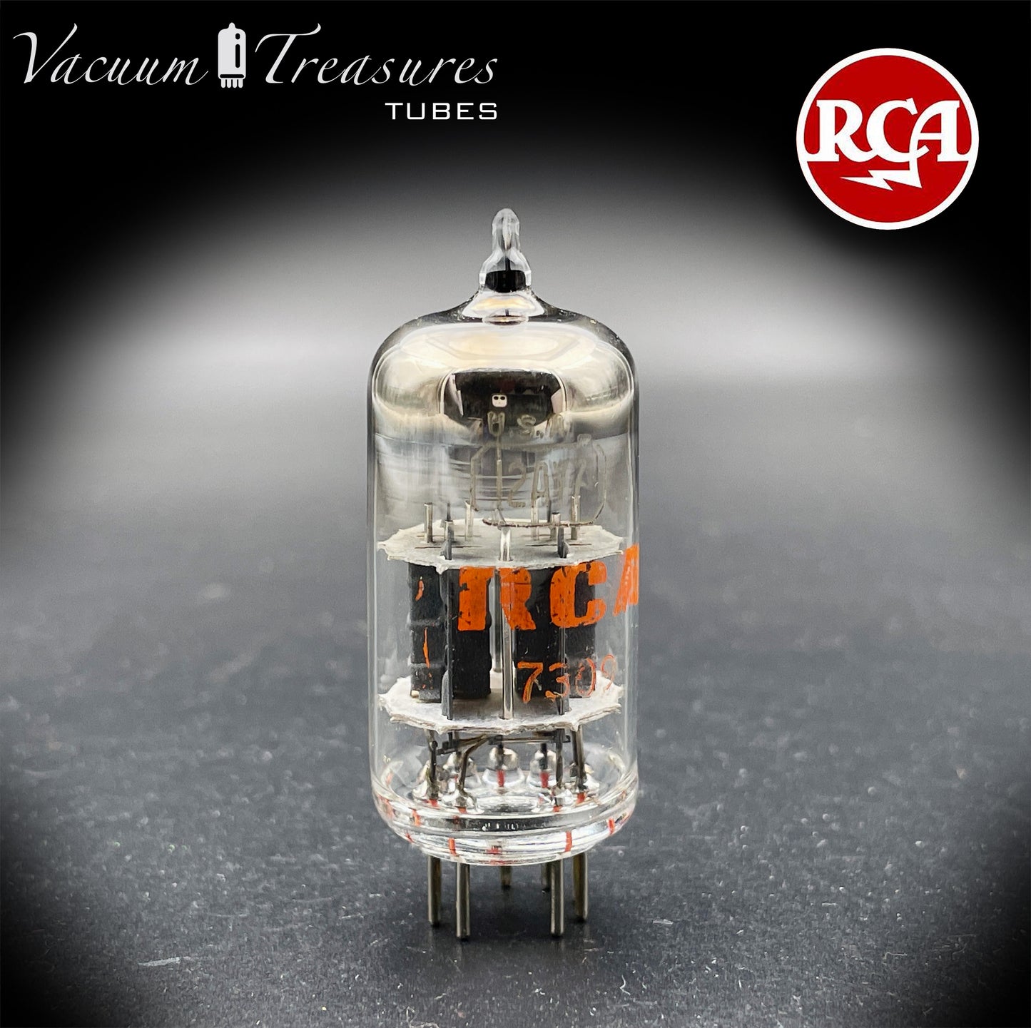12AY7 RCA NOS Gray Plates Halo Getter AMPLITREX Tested Tube MADE IN USA