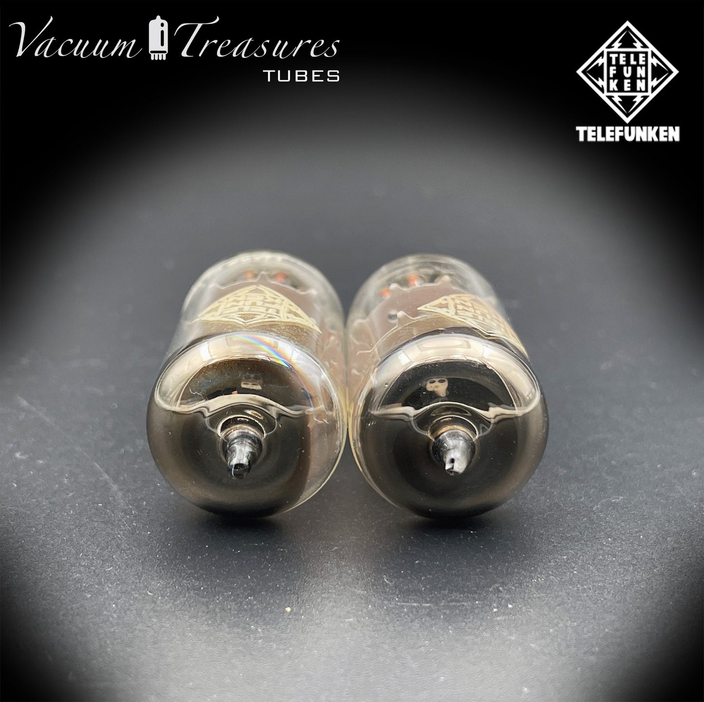 ECC81 ( 12AT7 ) TELEFUNKEN Fabbrica di Berlino Diamond <> Bottom Tested Pair Tubes Made In Western Germany