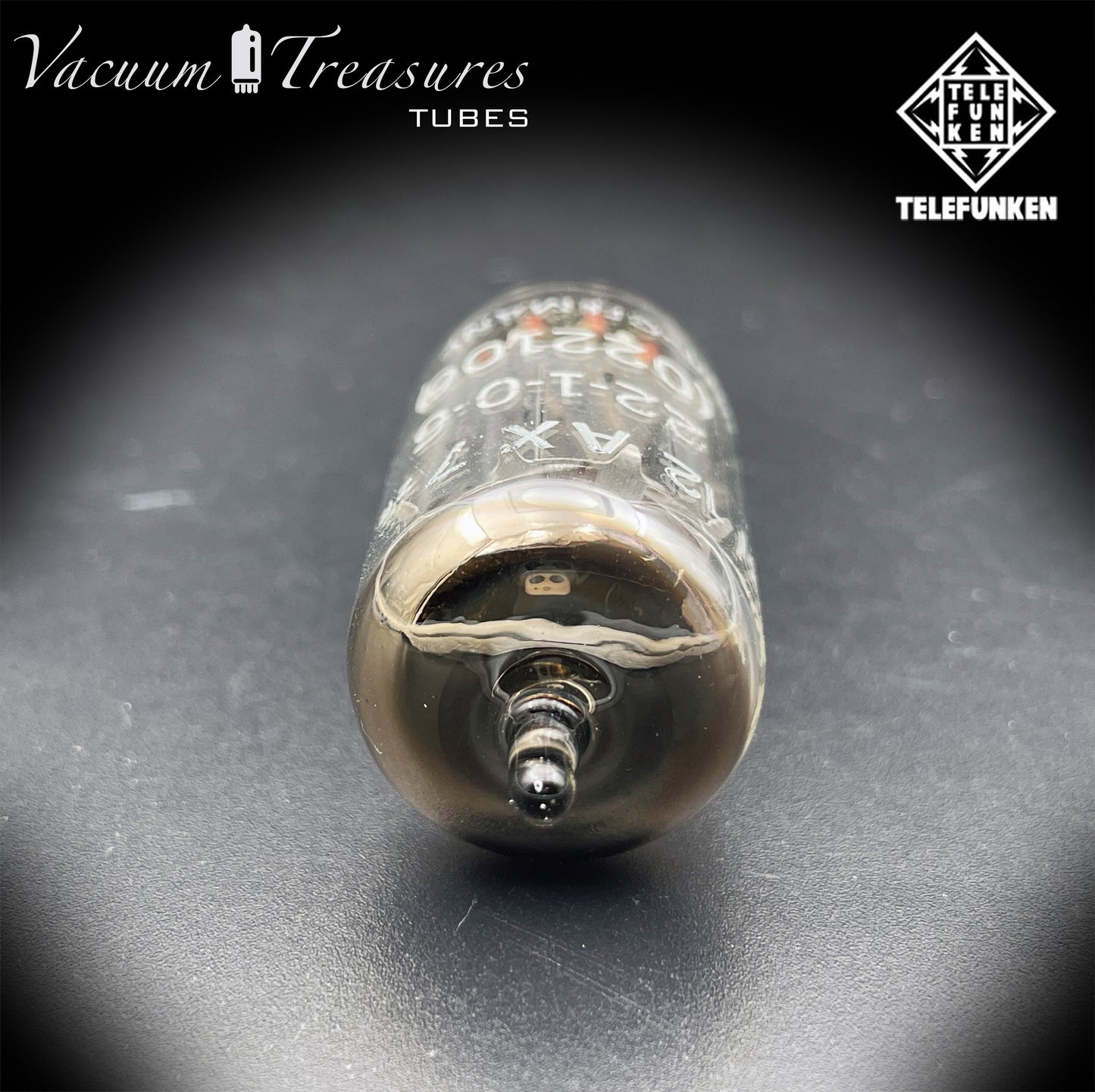 12AX7 ECC83 NOS Telefunken – Smooth Plates Diamond Bottom Tested Tube Western Germany