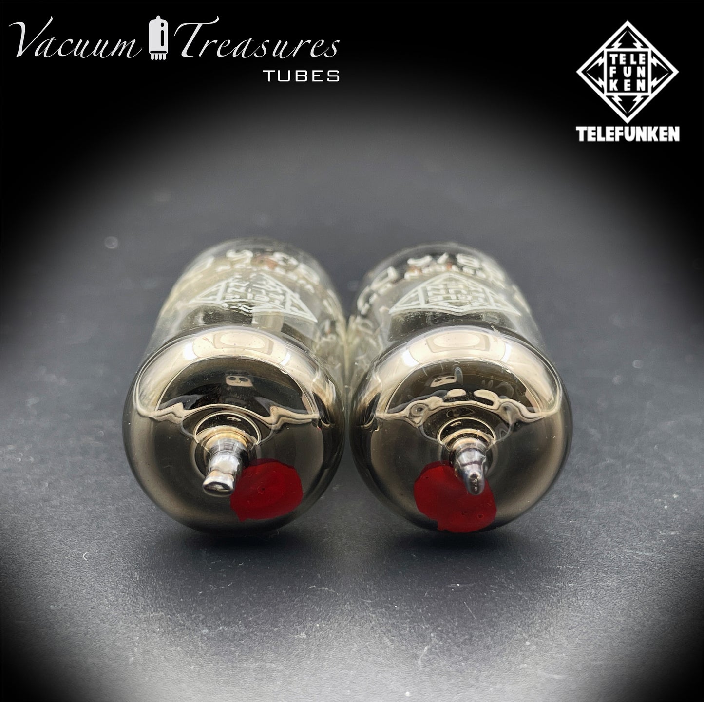 ECC88 6DJ8 TELEFUNKEN Matched Pair Red Dot Same Data Code Diamond <> Bottom Berlino Tubes Made In Western Germany