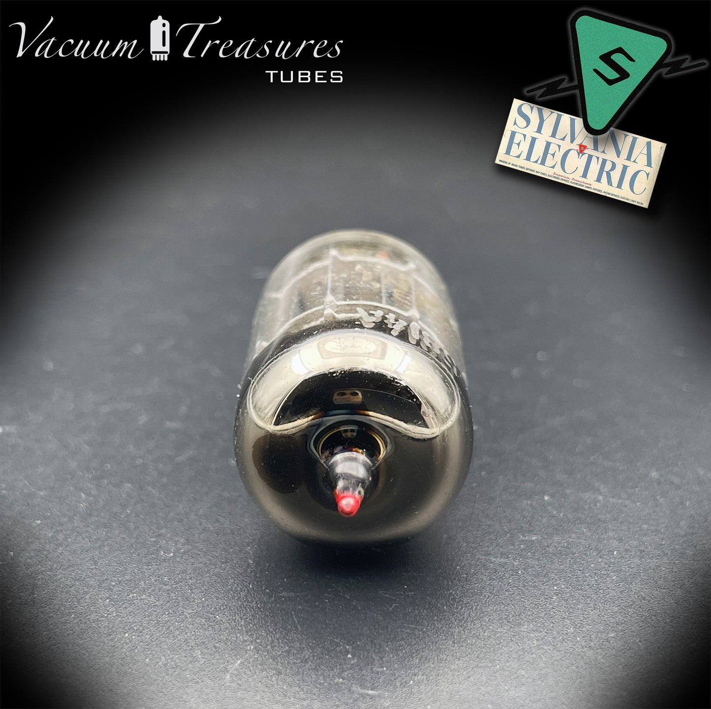 5814A / 12AU7 Sylvania Gold Brand Triple Mica Red Tip Square Getter Made in USA