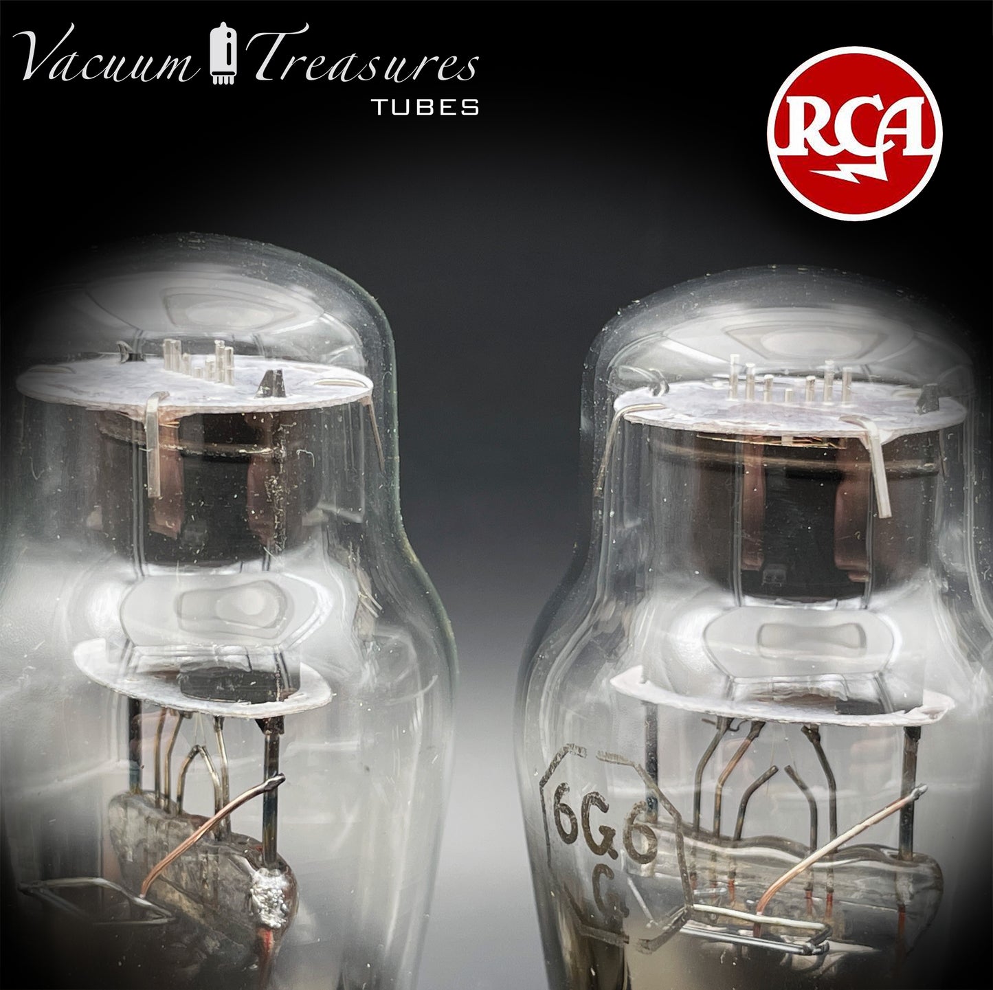 6G6G = VT-198A = 6G6GT RCA NOS NIB Matched Quad Black Plates Square Getter Power Pentode USA