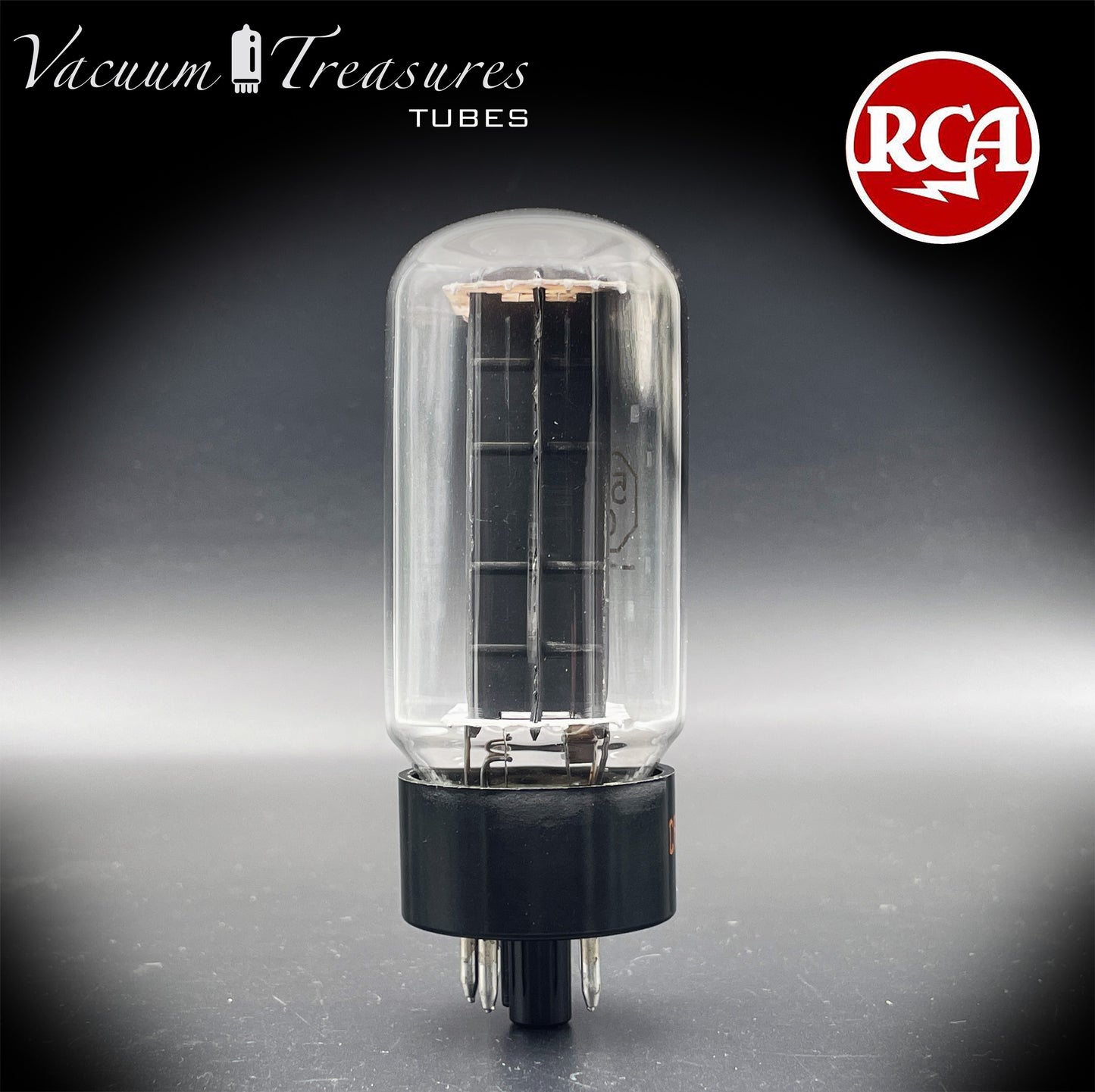 USN CRC 5U4GB RCA NOS NIB Black Plates Top Side Halo Getter Tested Tube Rectifier USA