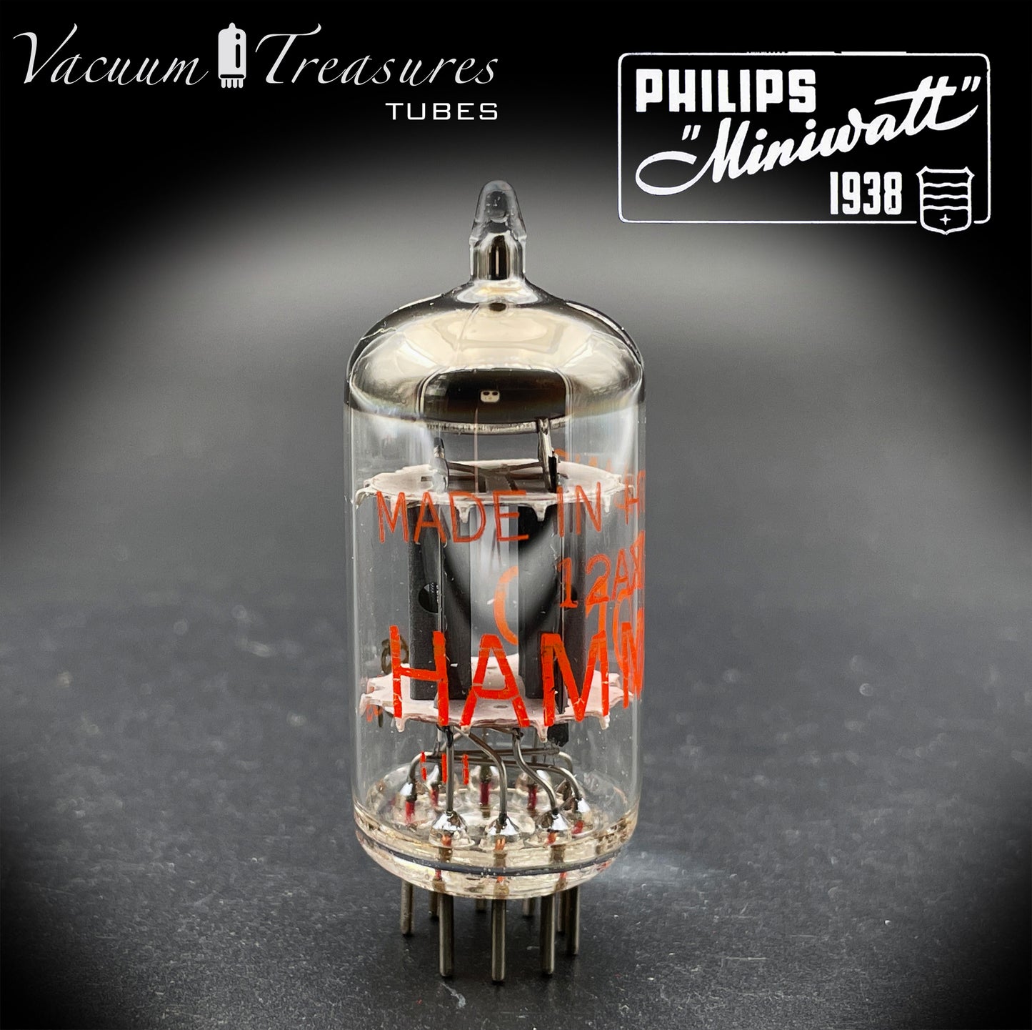 12AX7 ( ECC83 ) PHILIPS Heerlen for Hammond Short plates O Getter Balanced Sections Tube MADE IN HOLLAND