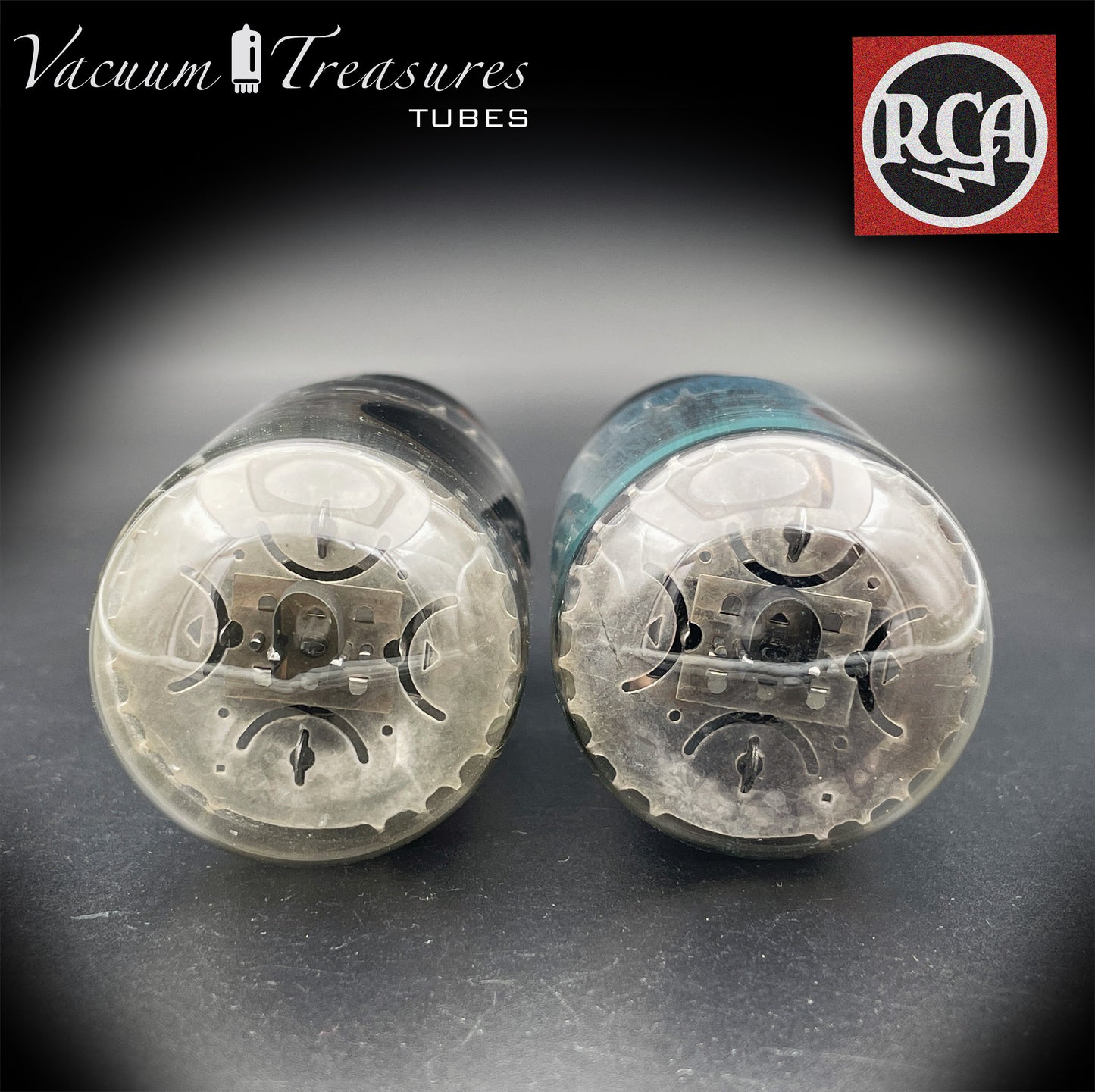 6L6GC RCA Black Plates Side Halo Getter – AMPLITREX Matched Pair – Made in USA – Like NOS