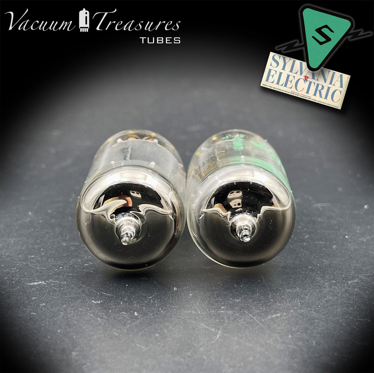 5965 / E180CC NOS NIB SYLVANIA Triple Mica Gold Pin Tested Pair Balanced Sections Made in USA