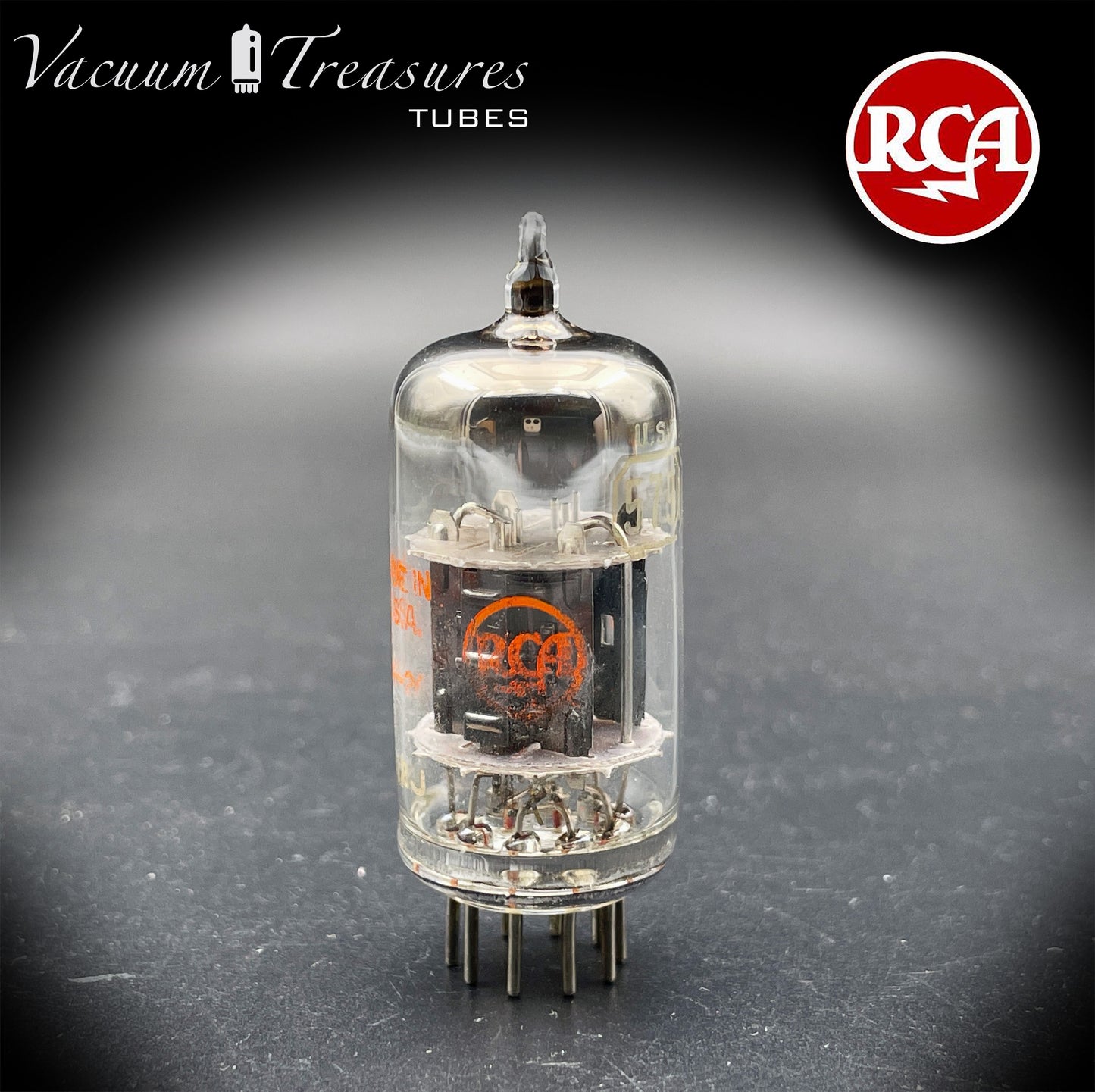JRC 5751W1 RCA NOS NIB Black Plates Halo Getter Amplitrex Tested Tube Made in USA '64