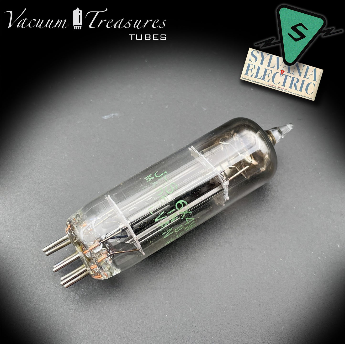 JHS 6X4W EZ90 NOS NIB SYLVANIA Tested Tube Black Plates Square Getter Made in USA '57