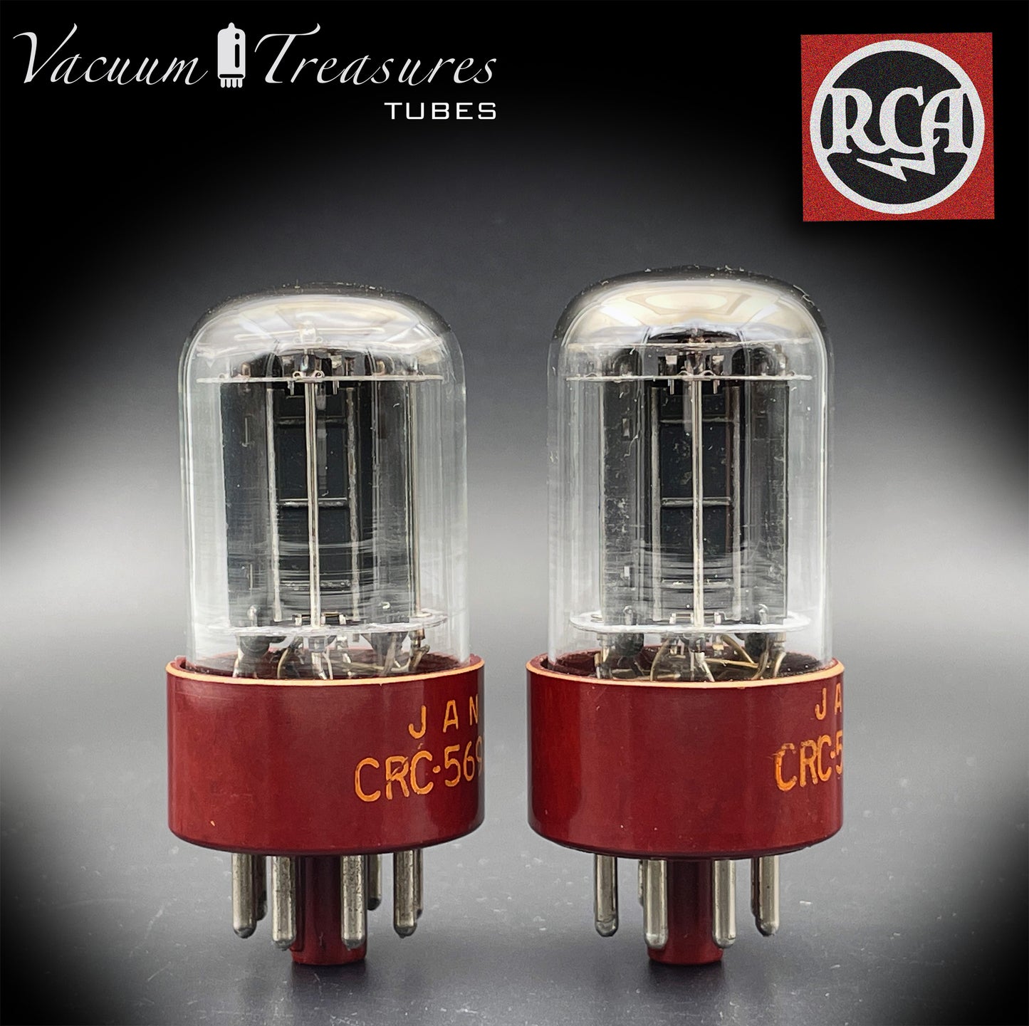 5692 ( 6SN7 GT ) RCA NOS TUBE LEGENDARY RED BASE Black Plates Matched Pair Tubes Made in USA