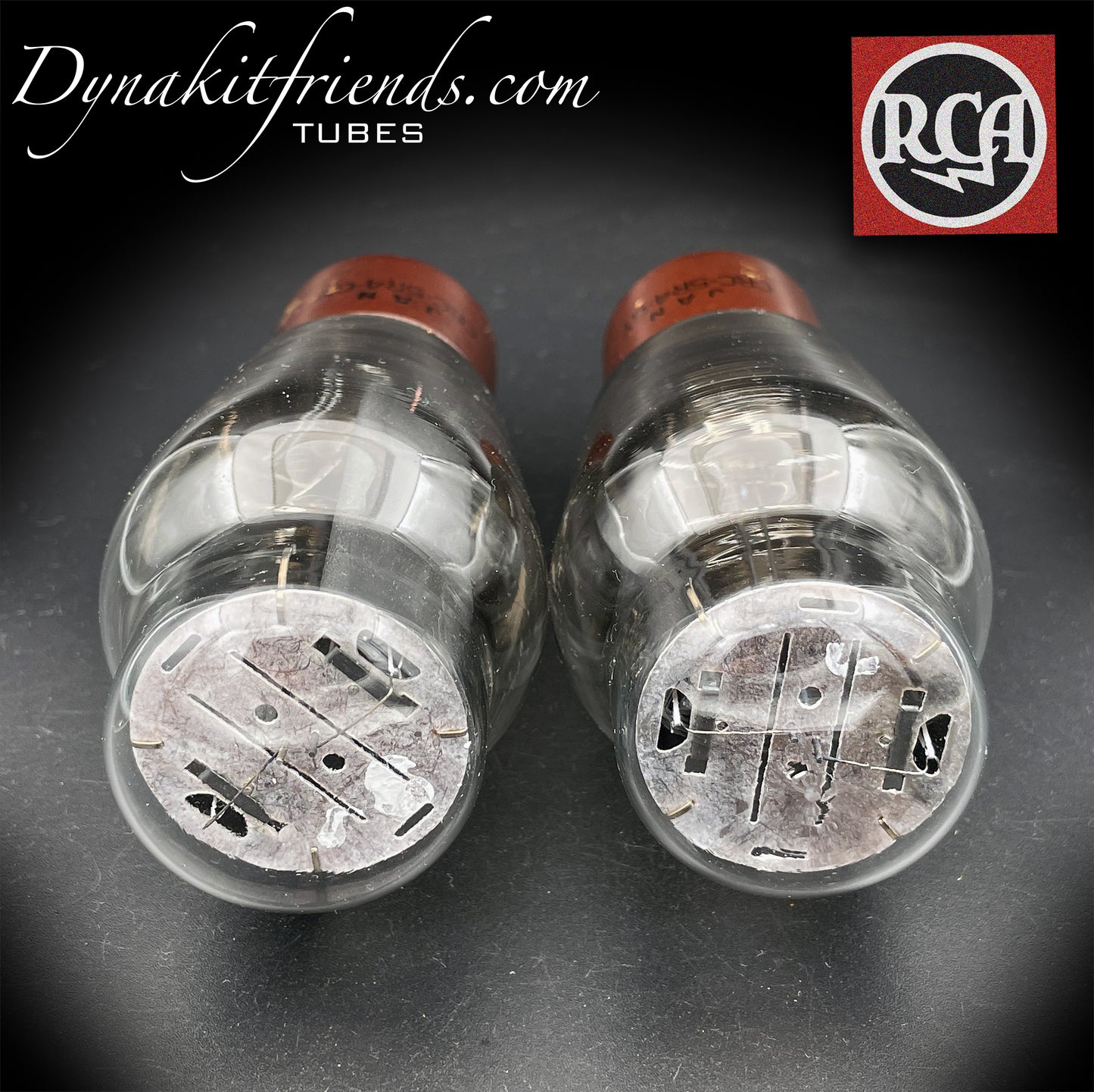 5R4GY JAN (CV717) Rectificadores de tubos combinados con placa negra RCA de doble fondo cuadrado Getter fabricados en EE. UU. '44