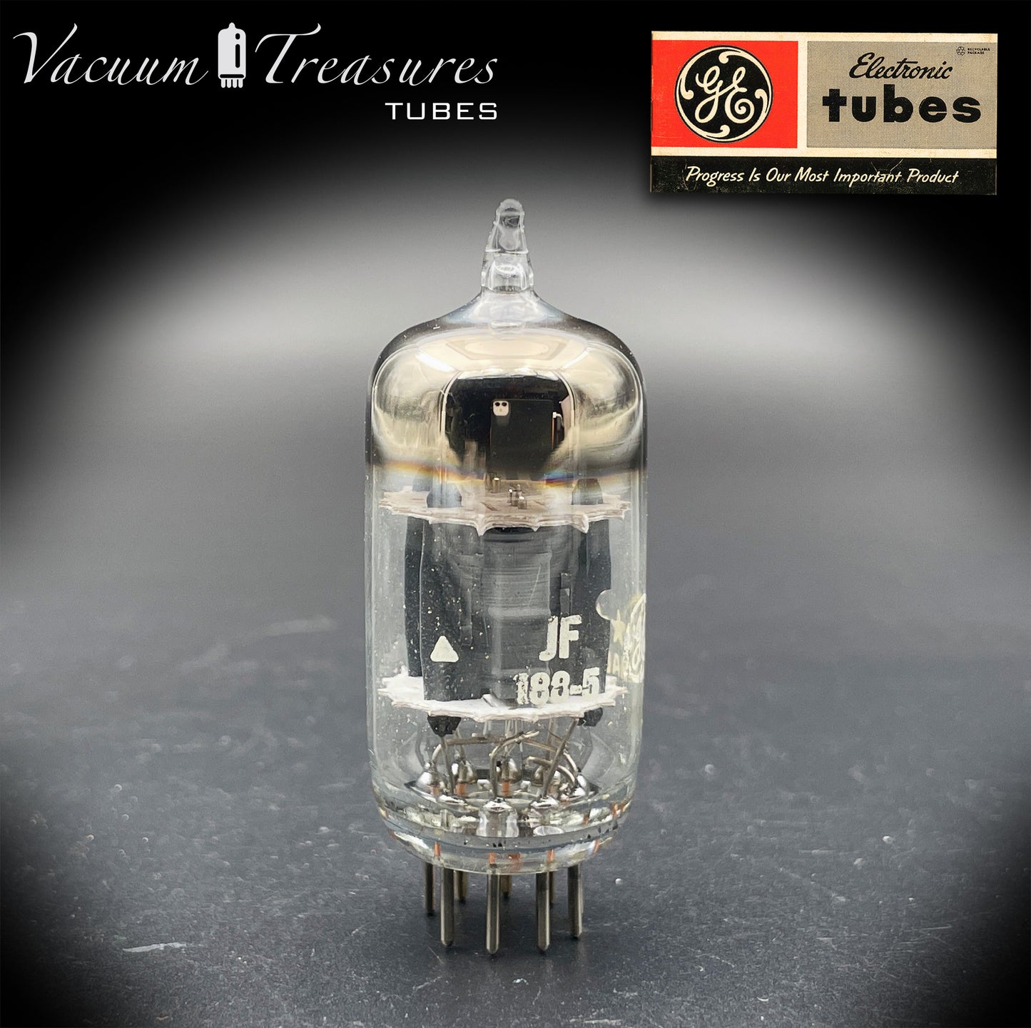 5751 GE NOS NIB Five Stars Gray Plates Halo Getter Tested Tube Made in USA '72