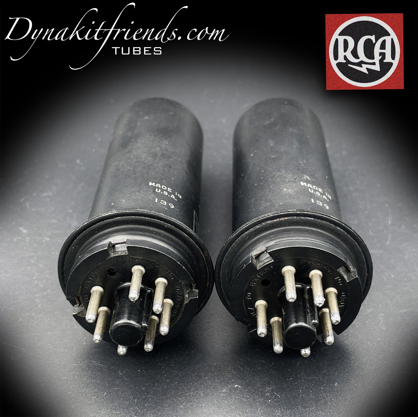 6L6 RCA NOS Metalldose, passendes Röhrenpaar, gleiche Datencodes, hergestellt 1951 in den USA