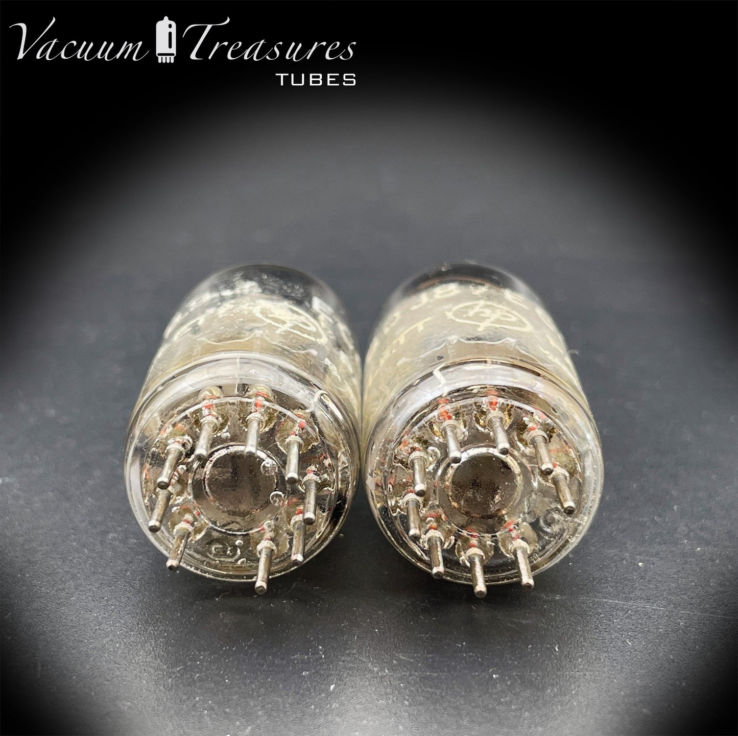 ECC88 / 6DJ8 HEWLETT PACKARD – Heerlen Δ2L3 – Disc Dimpled Getter – Matched Pair – MOLTO FORTE – Made in Holland ’60s