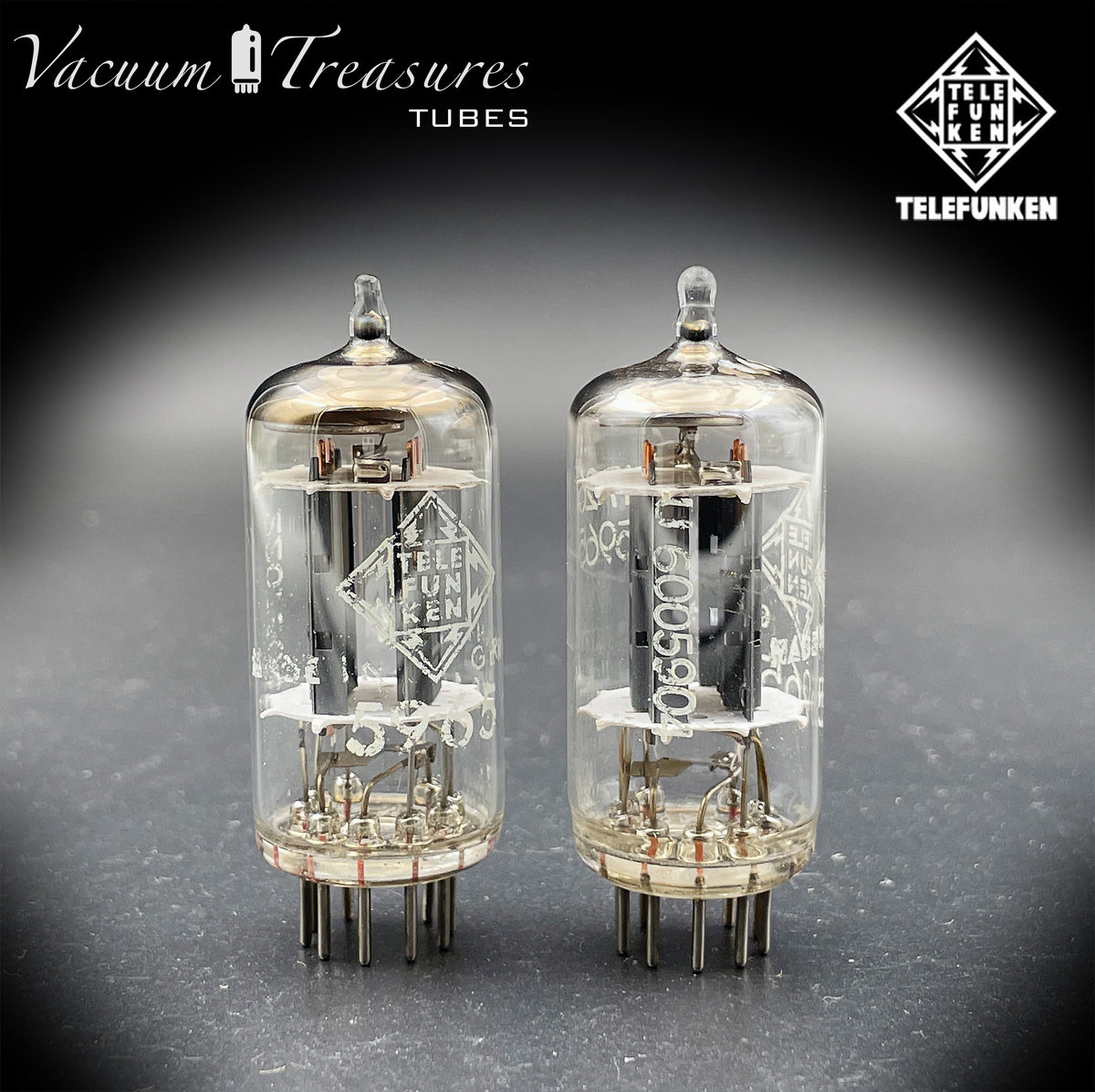 5965 / E180CC NOS TELEFUNKEN Matched Pair Diamond Bottom Made in GERMANY
