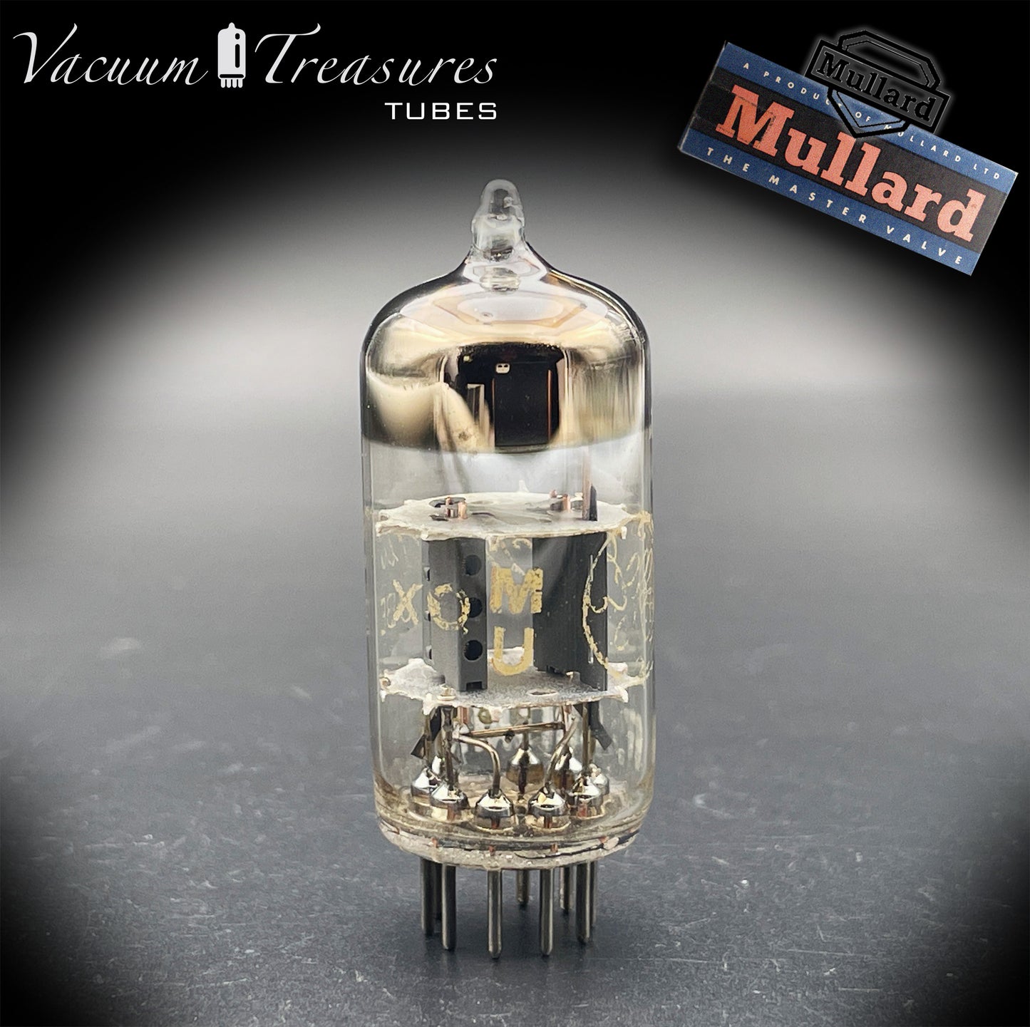 12AT7 / ECC81 GE by MULLARD Blackburn Wing Gray Plates Halo Getter Tested Tube MADE IN GT. BRITAIN