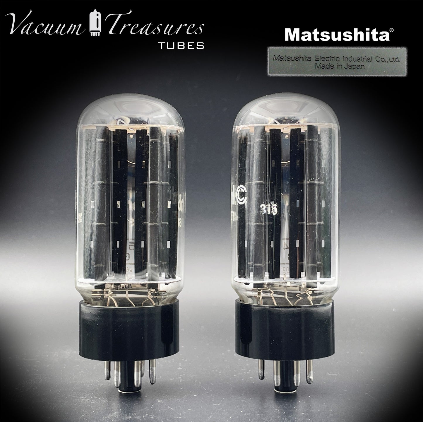 5U4GB 5AS4A NOS NIB MATSUSHITA/International Black Plates Matched Pair Tubes Top Side Halo Getter Rectifiers Made in JAPAN – Same Factory Code