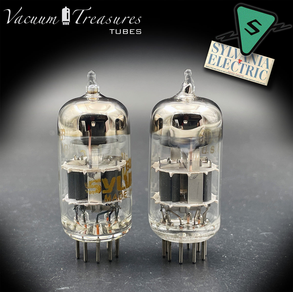 ECC88 / 6DJ8 SYLVANIA AMPLITREX Matched Pair Tubes Made in USA