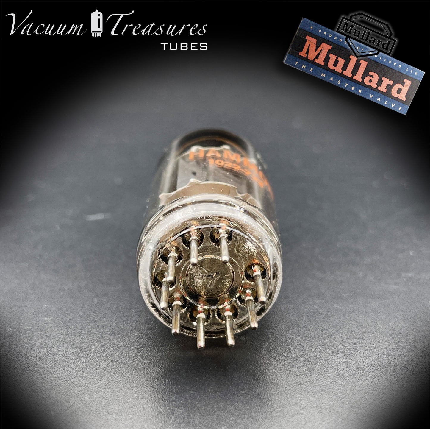 12AU7 ECC82 NOS Hammond by MULLARD Blackburn Short Plates Halo Getter Tested Tube Made in GT. BRITAIN