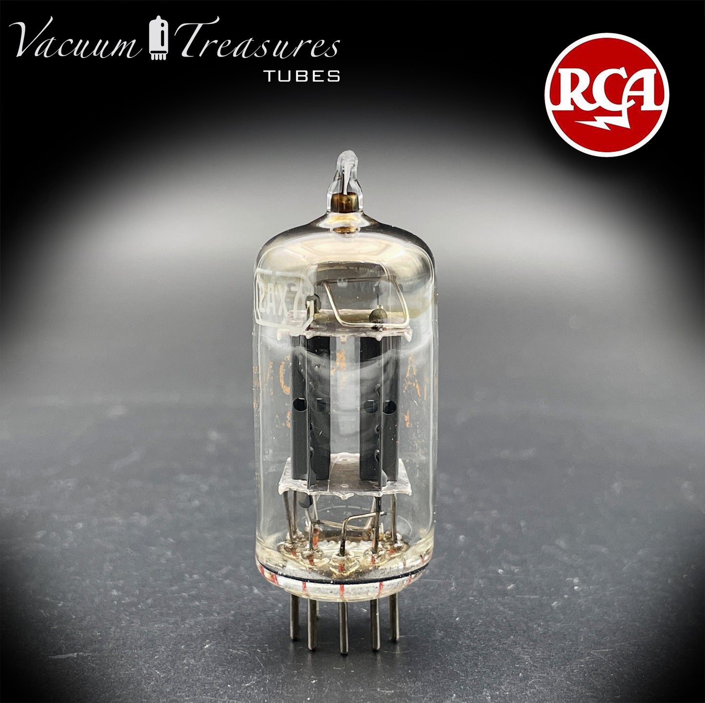 12AX7 / ECC83 HAMMOND by RCA Long Gray Plates Square Tilt Getter Made in USA '50s