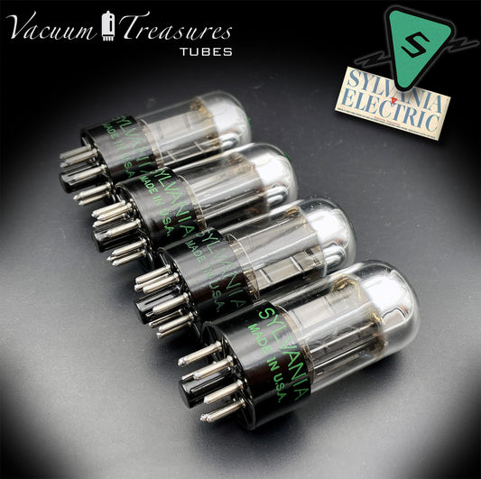 6SN7GTA NOS SYLVANIA Chrome Top Matched Quad - Same Production Code - Low Noise & Microphonics - AMPLITREX Tested