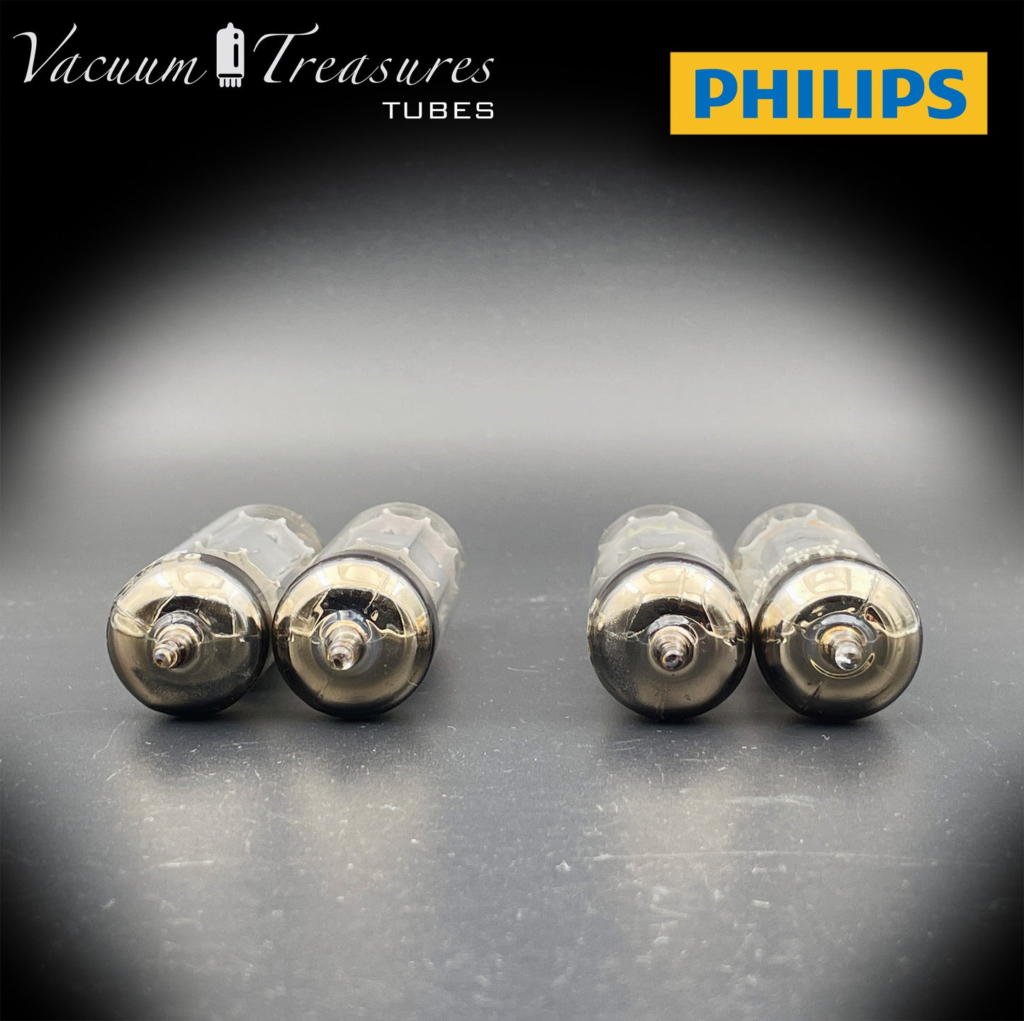 6BQ5 ( EL84 ) AMPEREX PHILIPS Heerlen plant Gray Plates Halo Getter rX4 Matched Tubes Made in HOLLAND