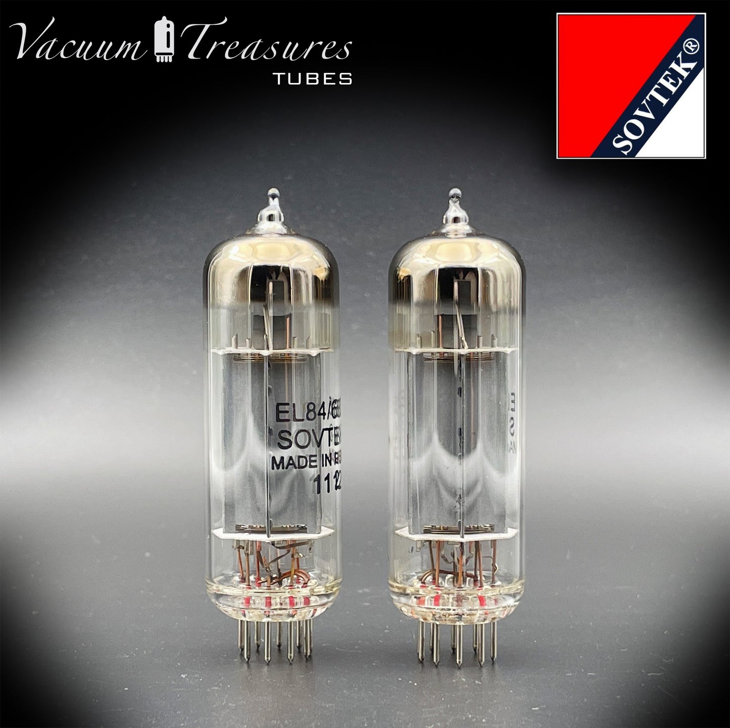 6BQ5 (EL84) SOVTEK O Getter Matched Pair Vacuum Tubes MADE IN RUSSIA