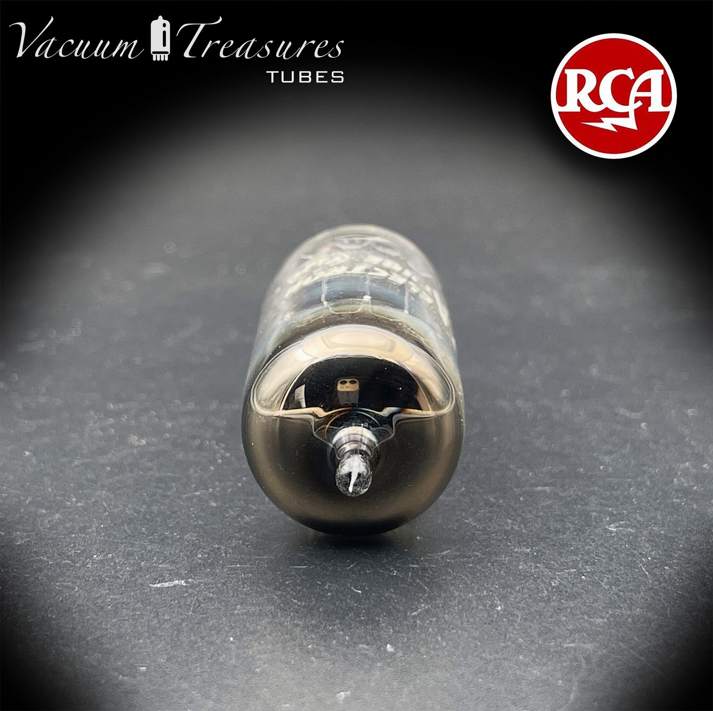 12BH7A RCA NOS NIB Black Plates Dimpled D-Foil Getter USA 1950s AMPLITREX Tested